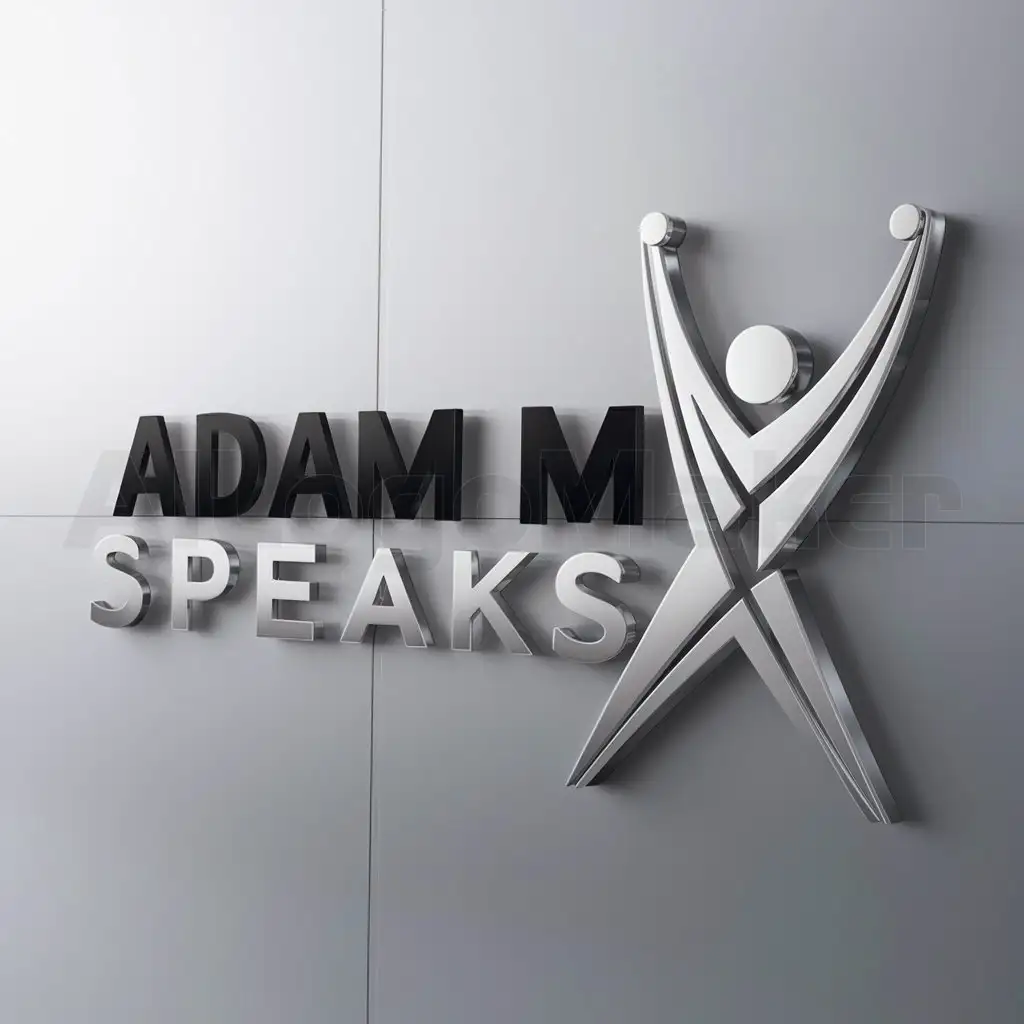 a logo design,with the text "Adam M Speaks", main symbol:Success,complex,be used in Motivation industry,clear background