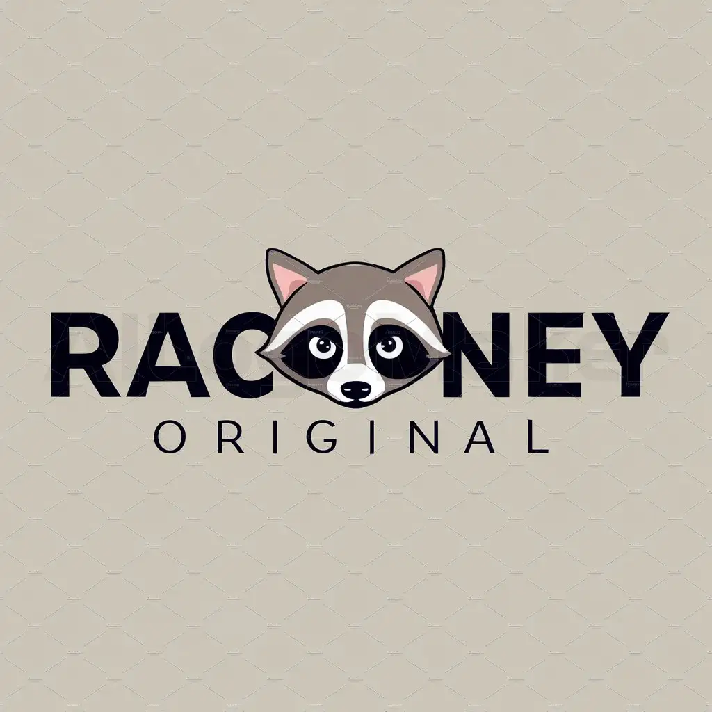 a logo design,with the text "RaCooney Original", main symbol:Name with a Racoons eyes as the Os in RaCooney,Moderate,be used in art industry,clear background