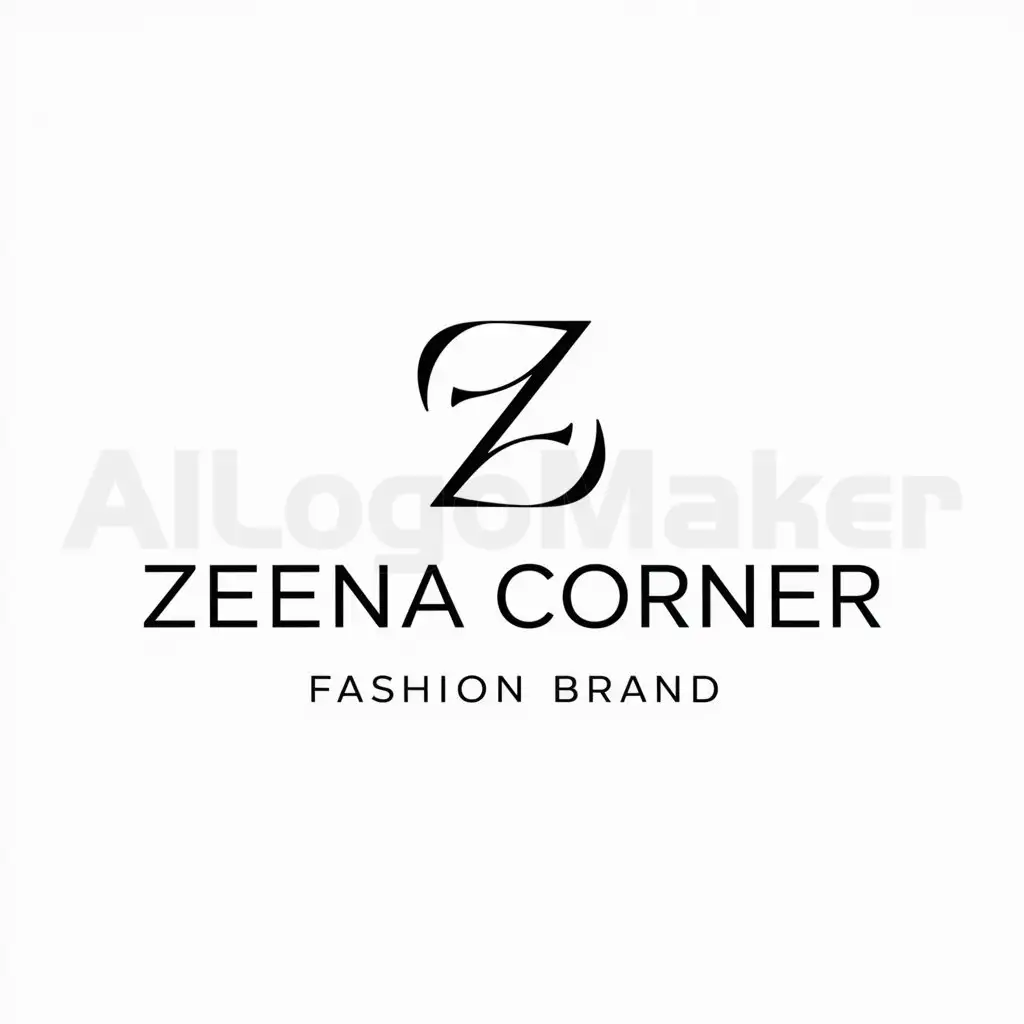 a logo design,with the text "Zeena corner", main symbol:Fashion,Minimalistic,be used in Fashion industry,clear background