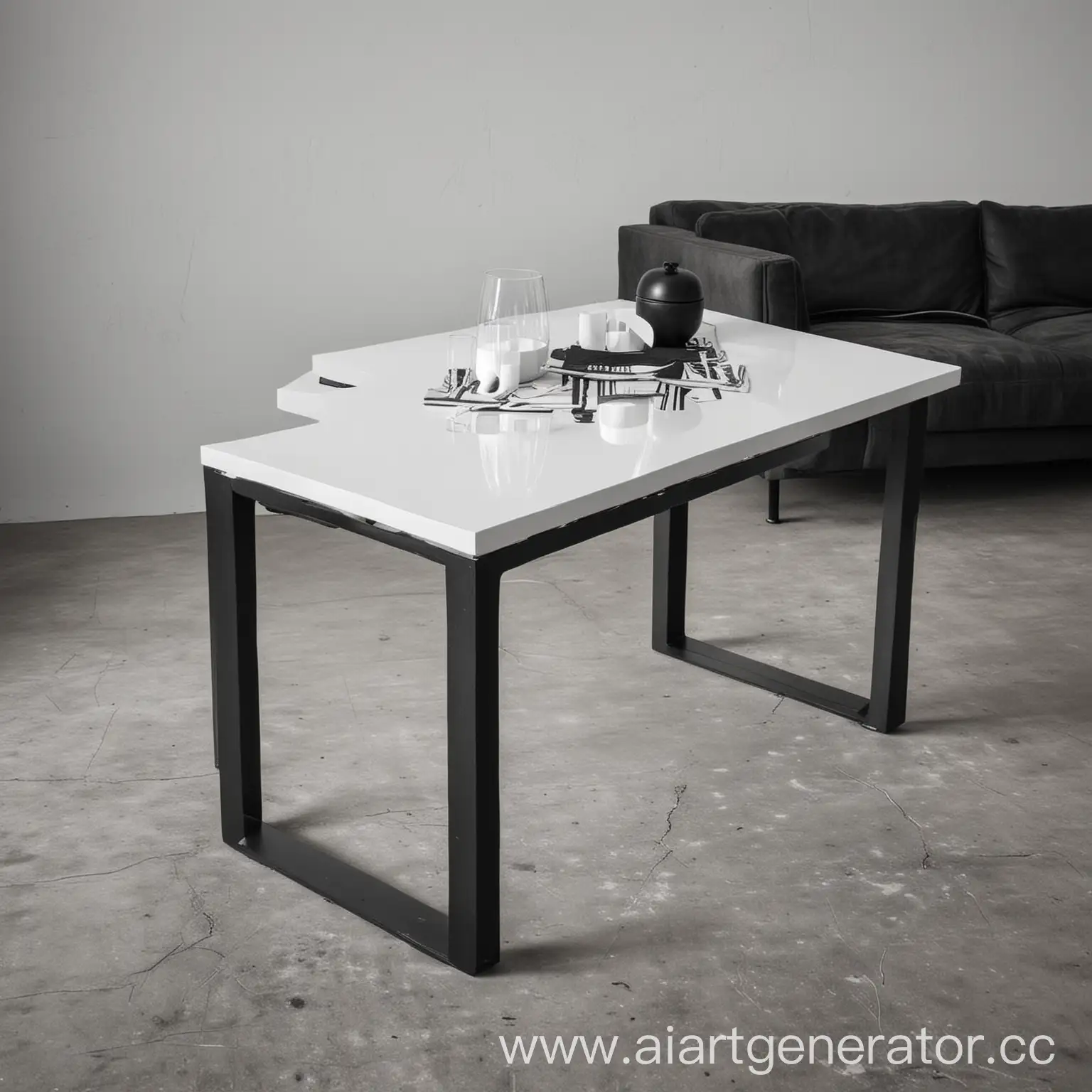 modern table black and white