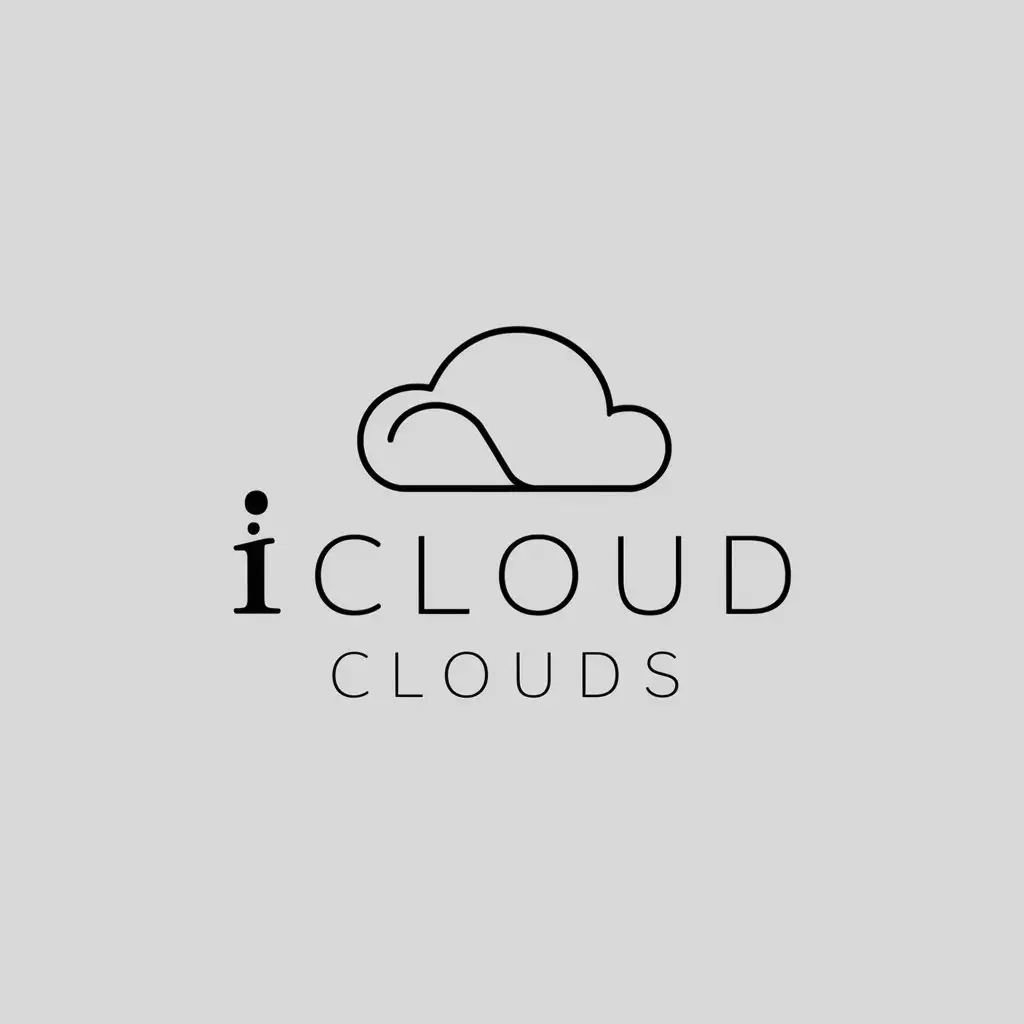 a logo design,with the text "iCloud clouds", main symbol:iCloud clouds,Minimalistic,clear background