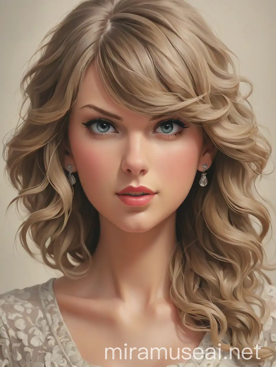 Celebrity Portrait of Taylor Swift in Elegant Attire