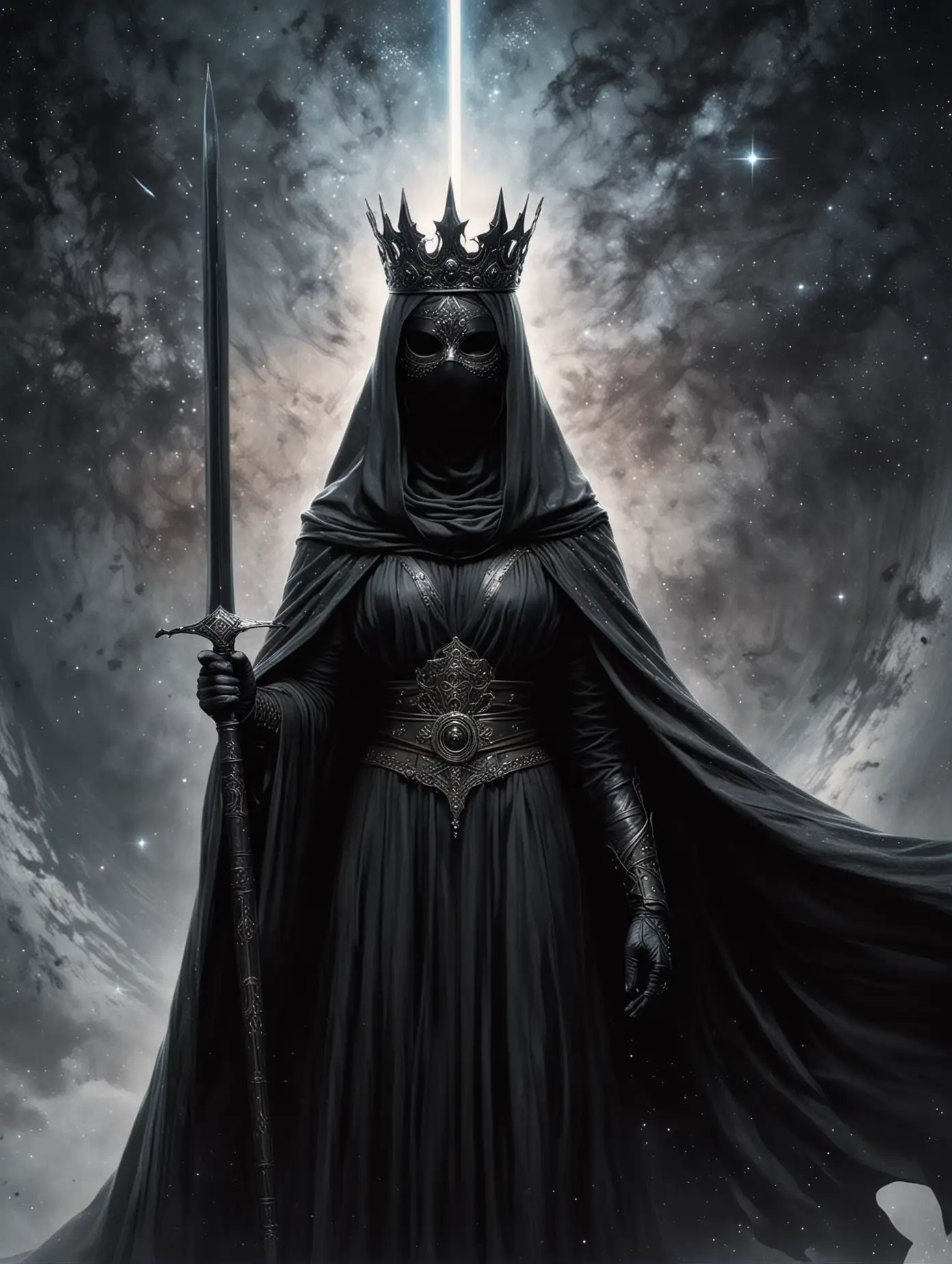 Sister-Geserit-Stands-Tall-on-the-Edge-of-a-Cosmic-Abyss-with-Black-Hole-Disc-and-Sword