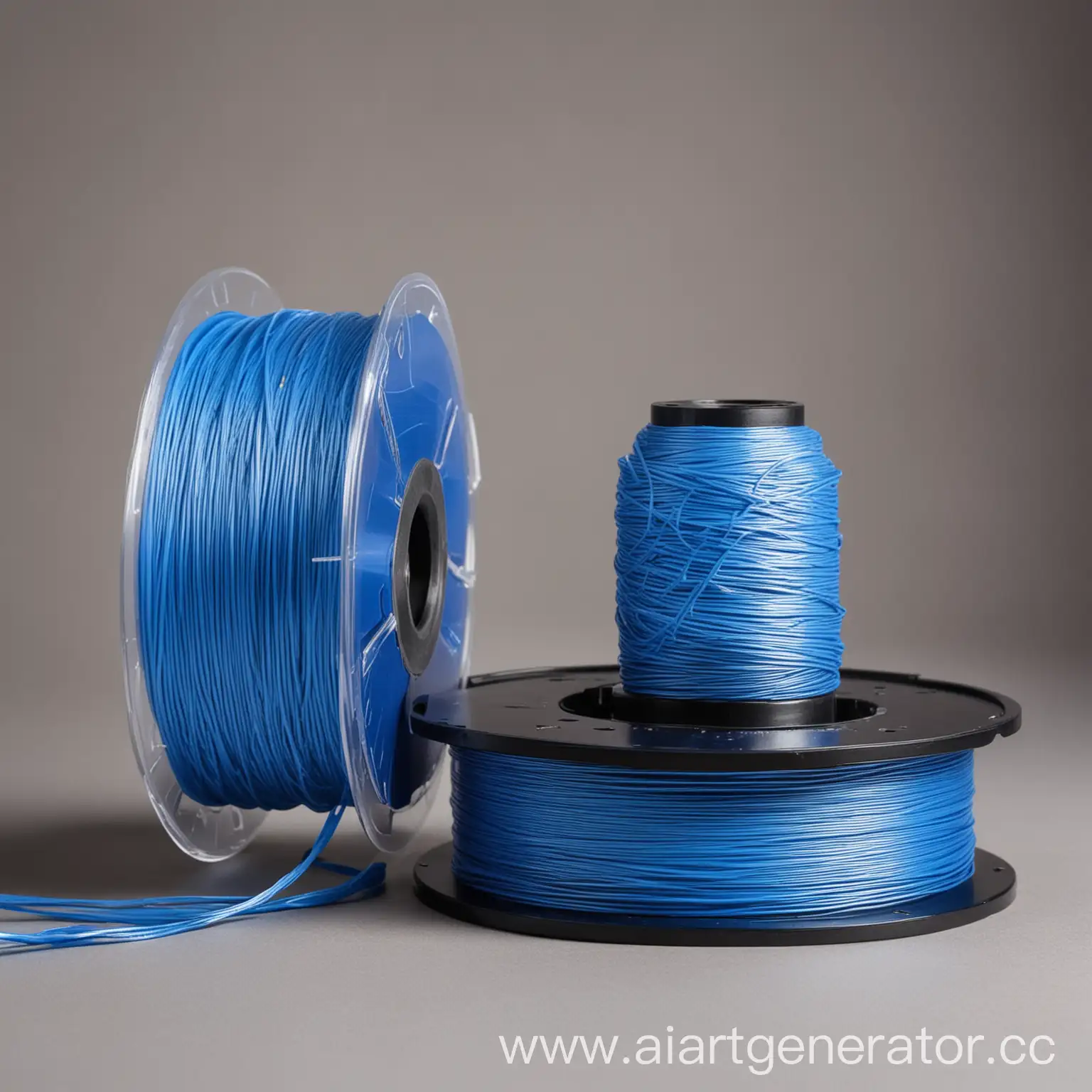 3D-Printer-with-Silk-Blue-PLA-Plastic-Spool-Modern-Technology-in-Action