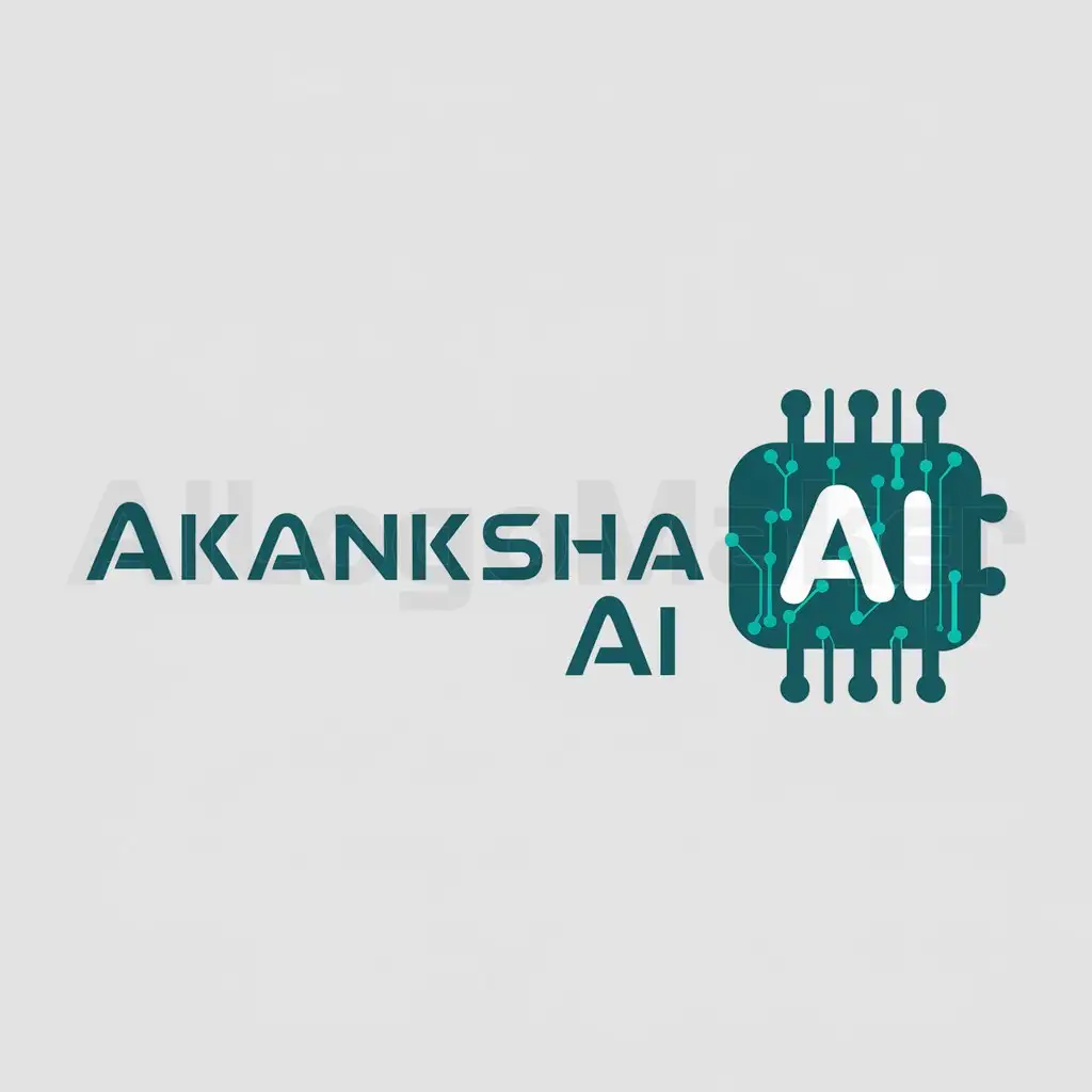 a logo design,with the text "Akanksha AI", main symbol:AI,Moderate,be used in Others industry,clear background