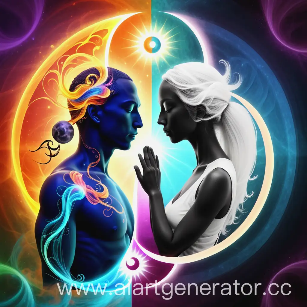 Энергия парности Энергия Инь и Ян, гармонии и баланса цветная мужское  женские
