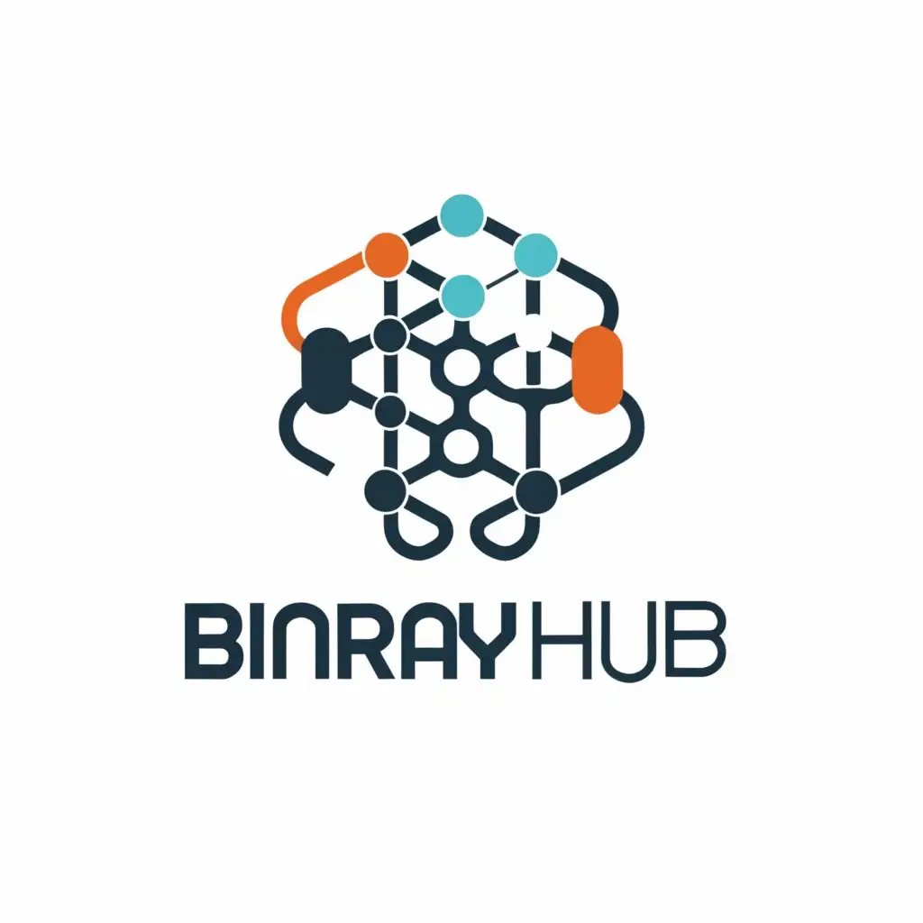 a logo design,with the text "Binray Hub", main symbol:Hub Binary digits,Minimalistic,be used in Technology industry,clear background