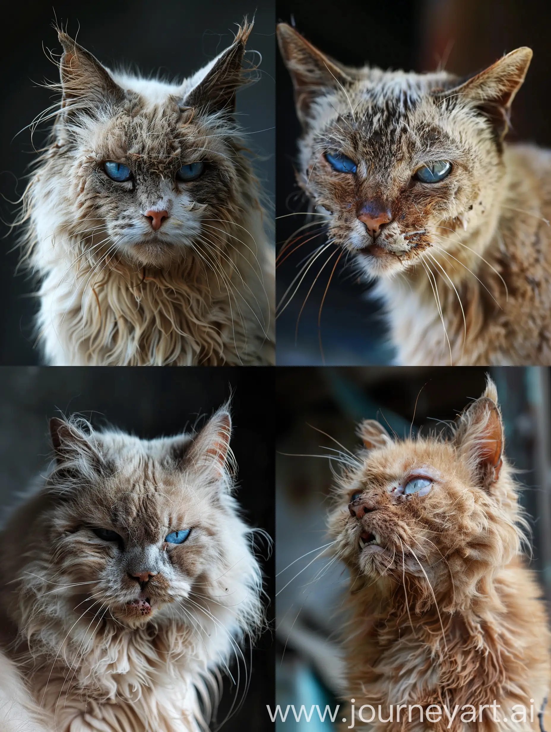 Elderly-Cat-with-Blue-Eyes-and-Neglected-Fur