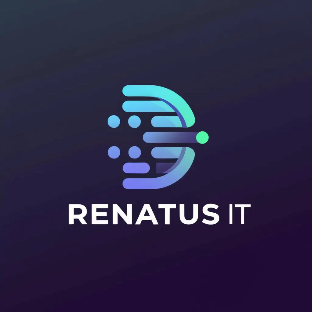 a logo design,with the text "Renatus IT", main symbol:R,Moderate,be used in Technology industry,clear background