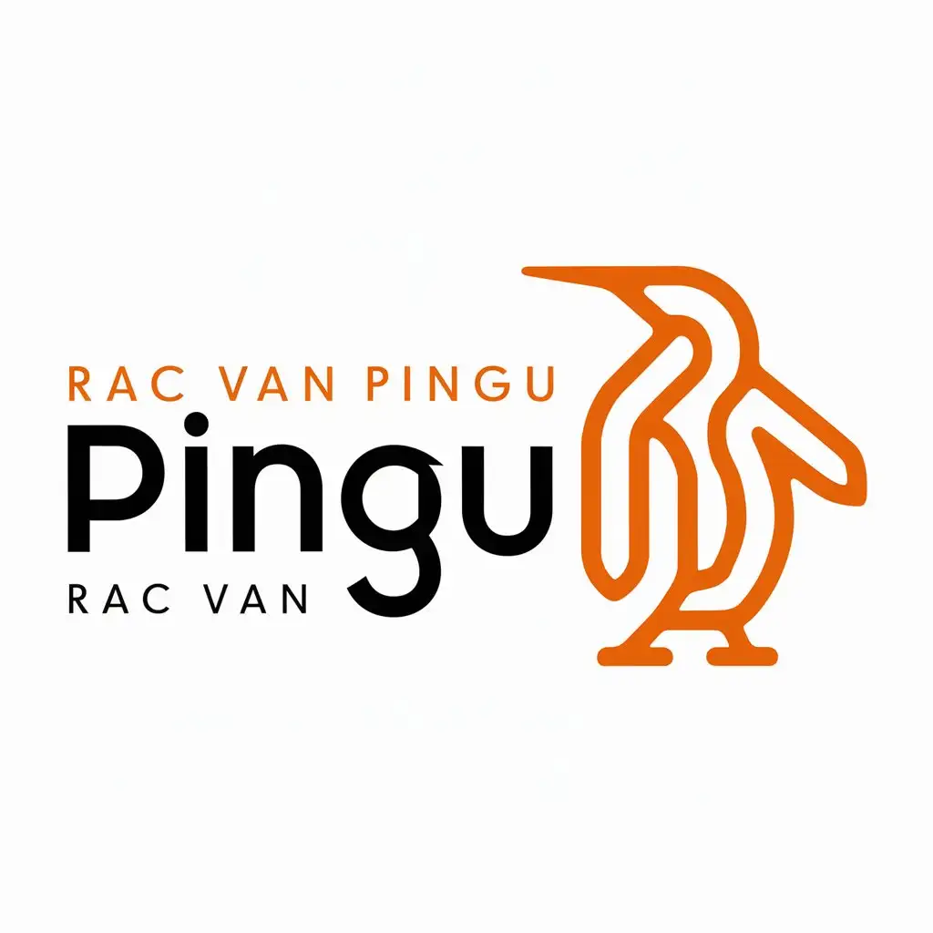 a logo design,with the text "Pingu", main symbol:Rac van pingu penguin orange,complex,be used in Animals Pets industry,clear background