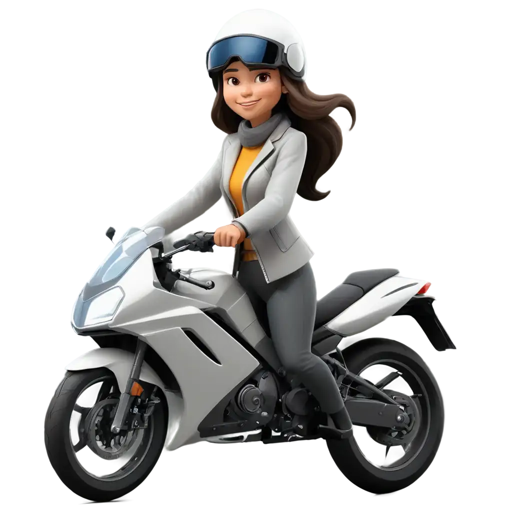 Cartoon-Woman-with-Grey-Riding-Jacket-and-Helmet-Riding-Motorcycle-Together-PNG-Image-for-Dynamic-Online-Content