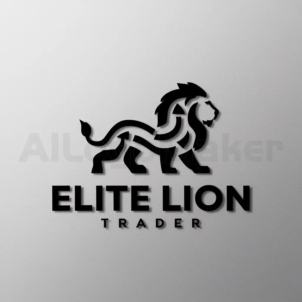a logo design,with the text "Elite Lion Trader", main symbol:Lion and Trading Candles,Moderate,be used in Finance industry,clear background