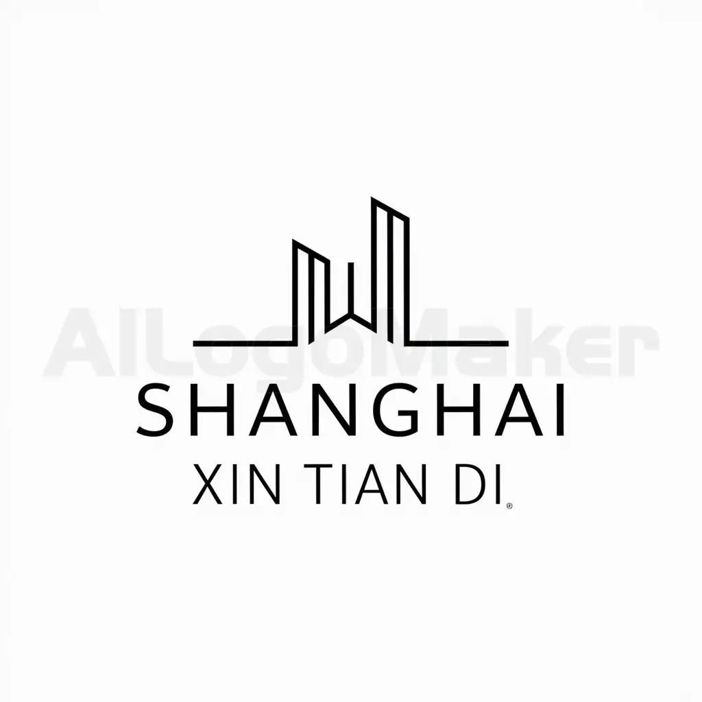a logo design,with the text "Shanghai Xin Tian Di", main symbol:architecture,Minimalistic,be used in Travel industry,clear background
