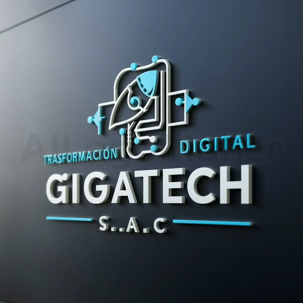 a logo design,with the text "TRASFORMACIÓN DIGITAL", main symbol:GIGATECH S.A.C,Moderate,be used in Technology industry,clear background