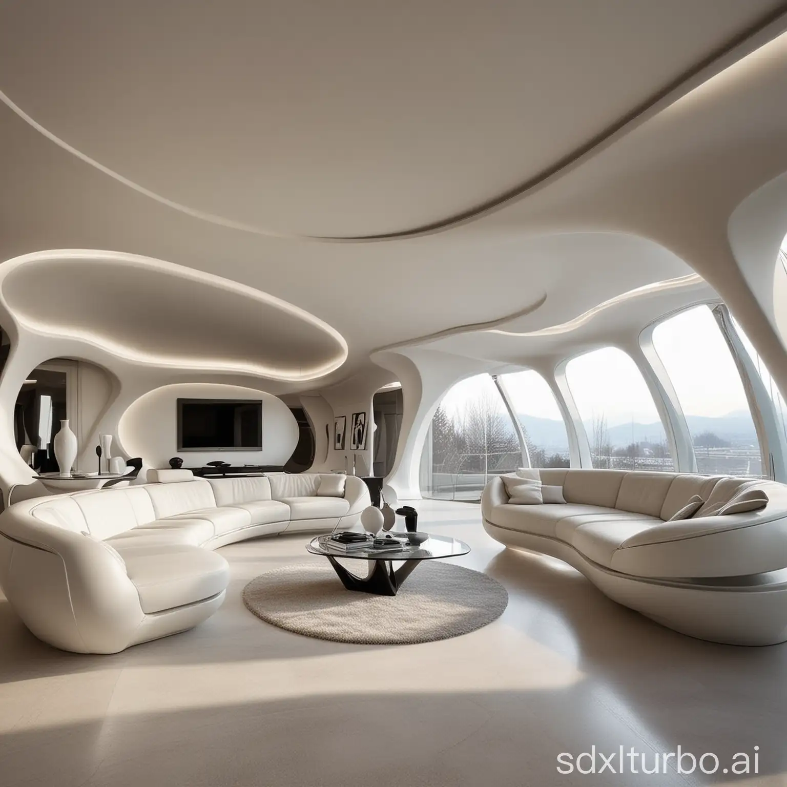 living room zaha hadid style