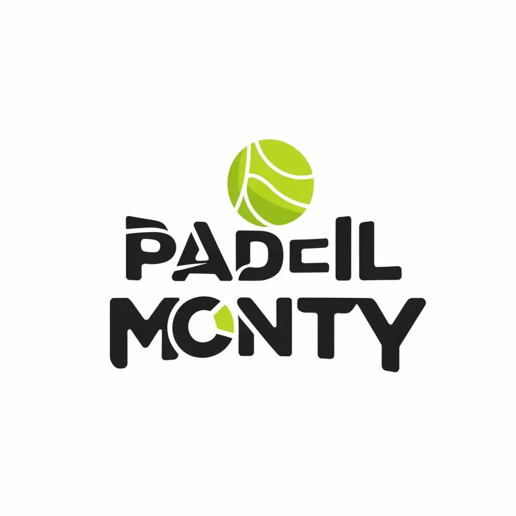 a logo design,with the text "Padel Monty", main symbol:Tennis Ball,complex,be used in Tennis industry,clear background
