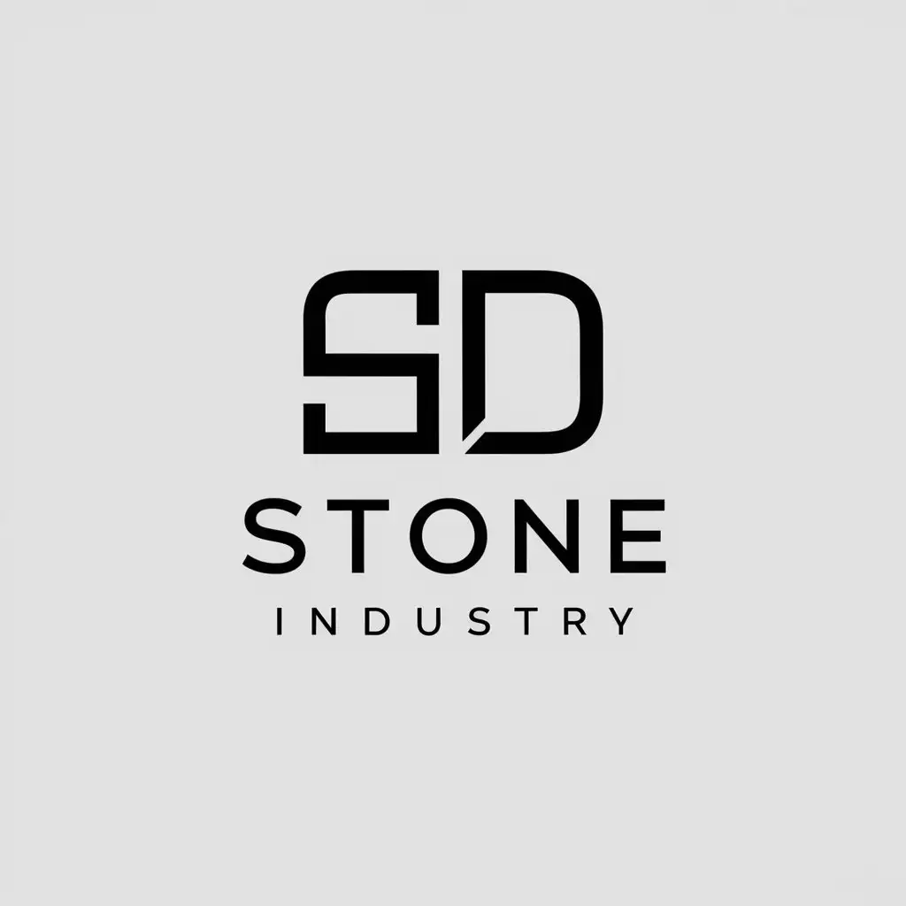 a logo design,with the text "SD Stone Industry", main symbol:used letters S and D, related to stone production industry, visually stable, orderly, square,Moderate,be used in stone material production industry,clear background