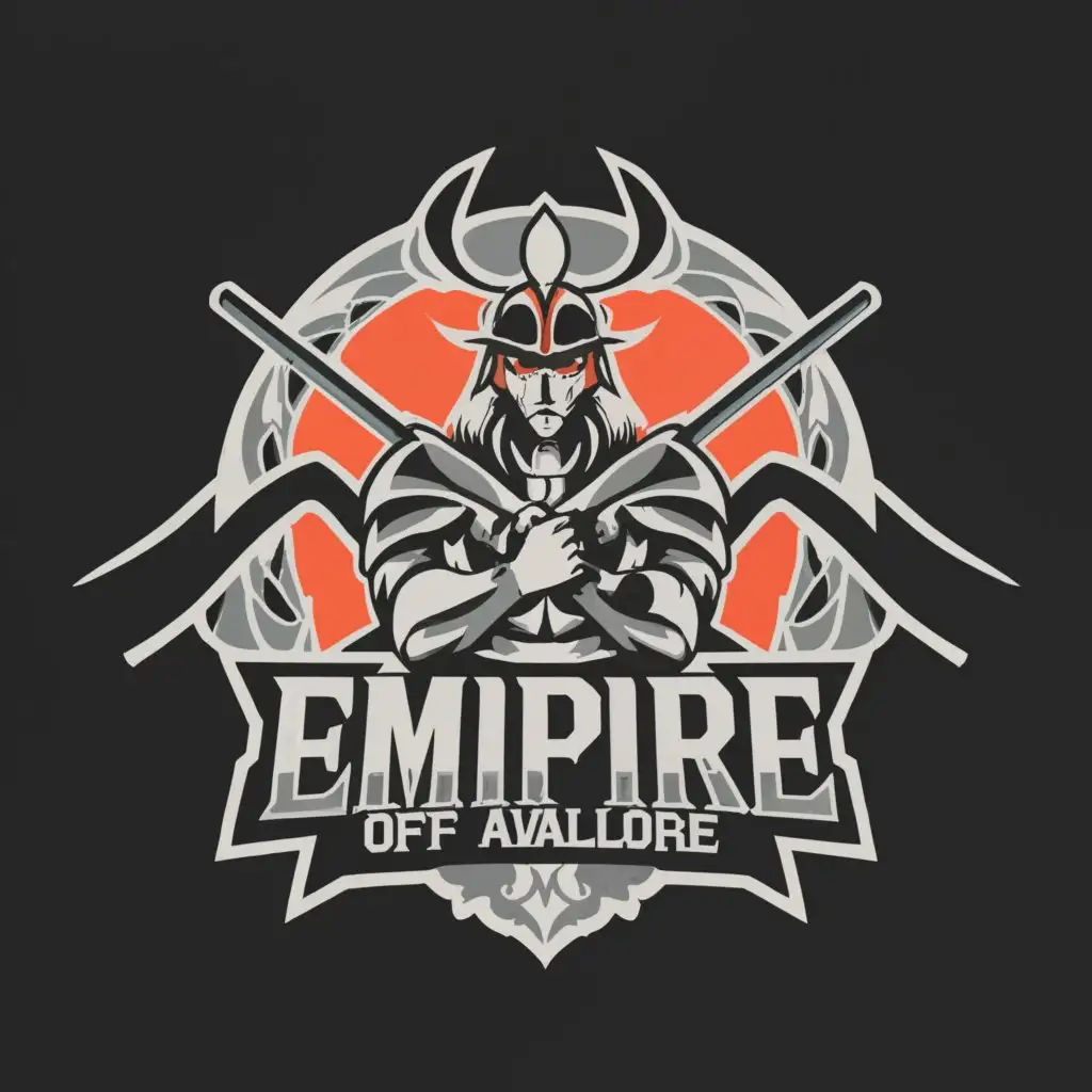 a logo design,with the text "Empire of AvaLore", main symbol:Anime Samurai,Moderate,clear background