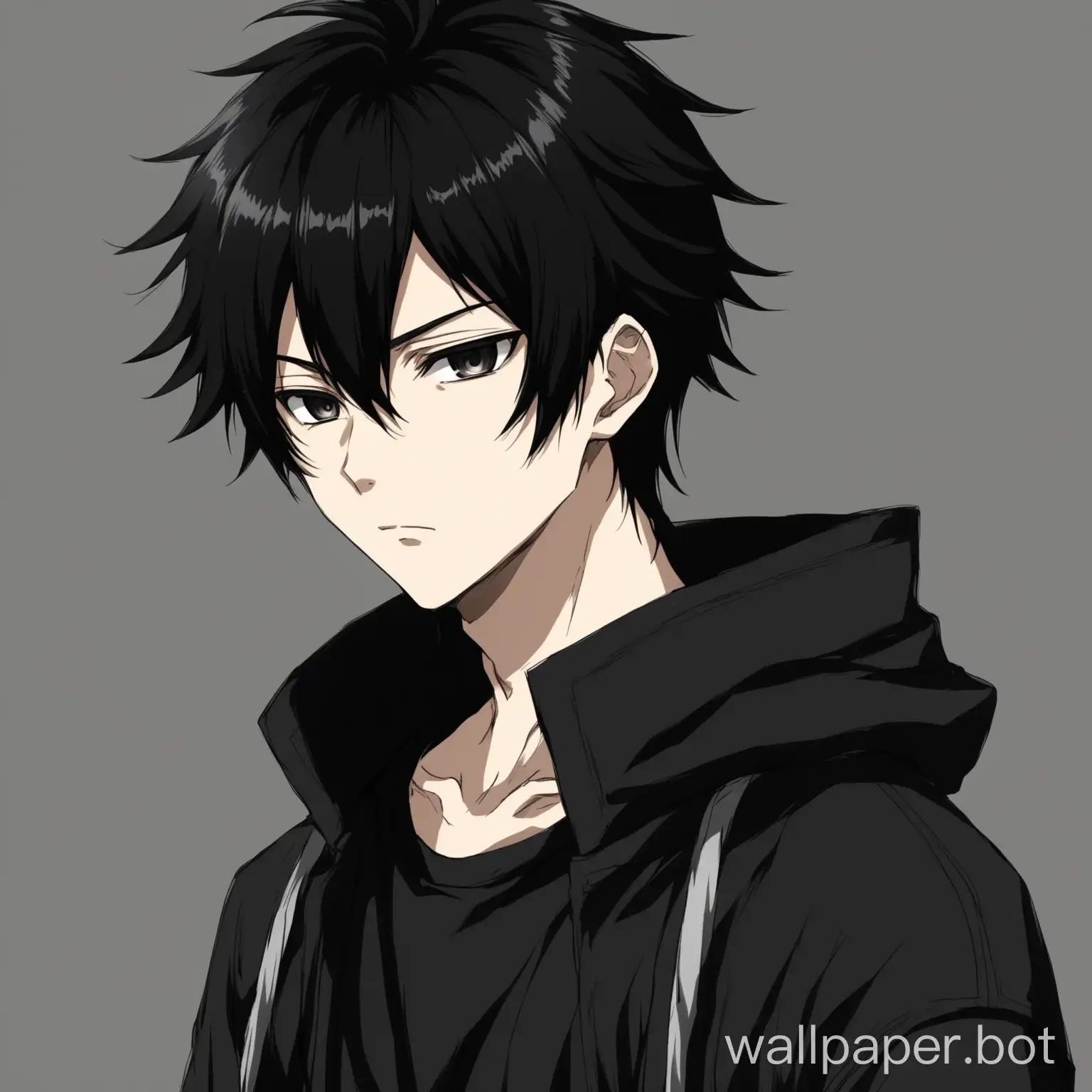 anime boy black hair

