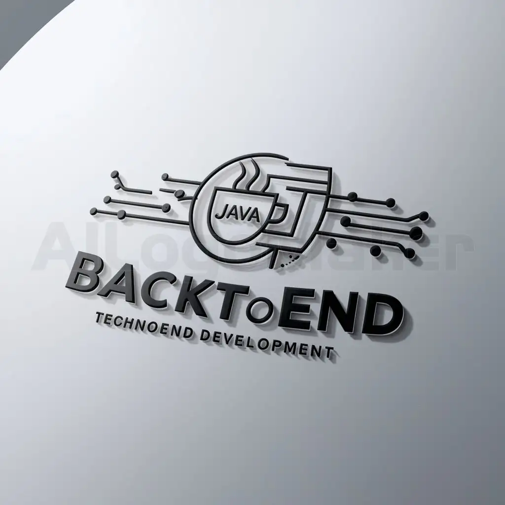a logo design,with the text "backtoend", main symbol:java and backend devlopment,complex,be used in Technology industry,clear background