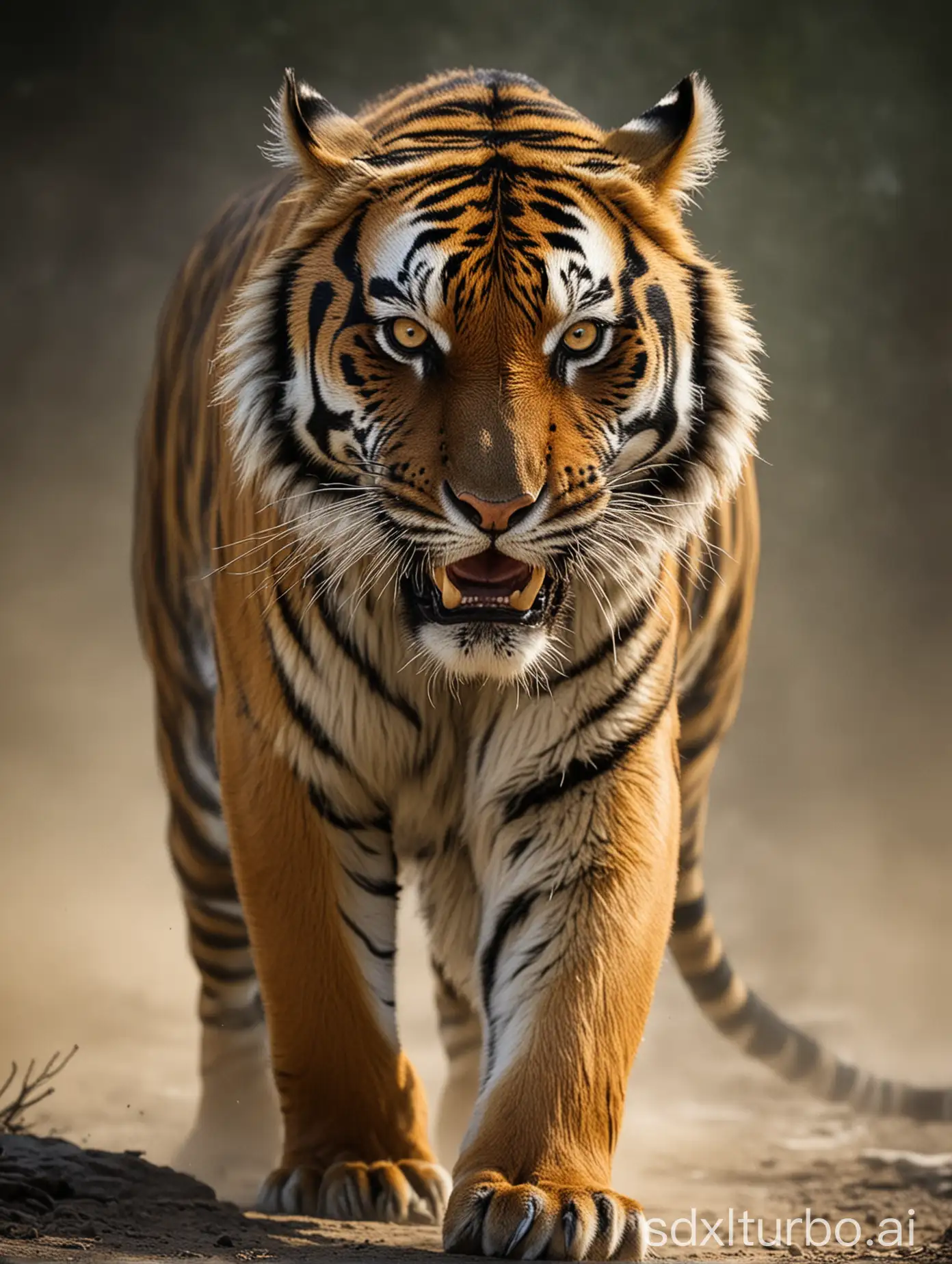 Powerful-Tiger-Roaring-in-the-Jungle