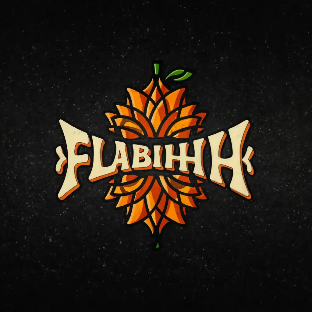 a logo design,with the text "FLABIHHH", main symbol:Black Orange fruit eyeball,complex,be used in Entretenimiento industry,clear background
