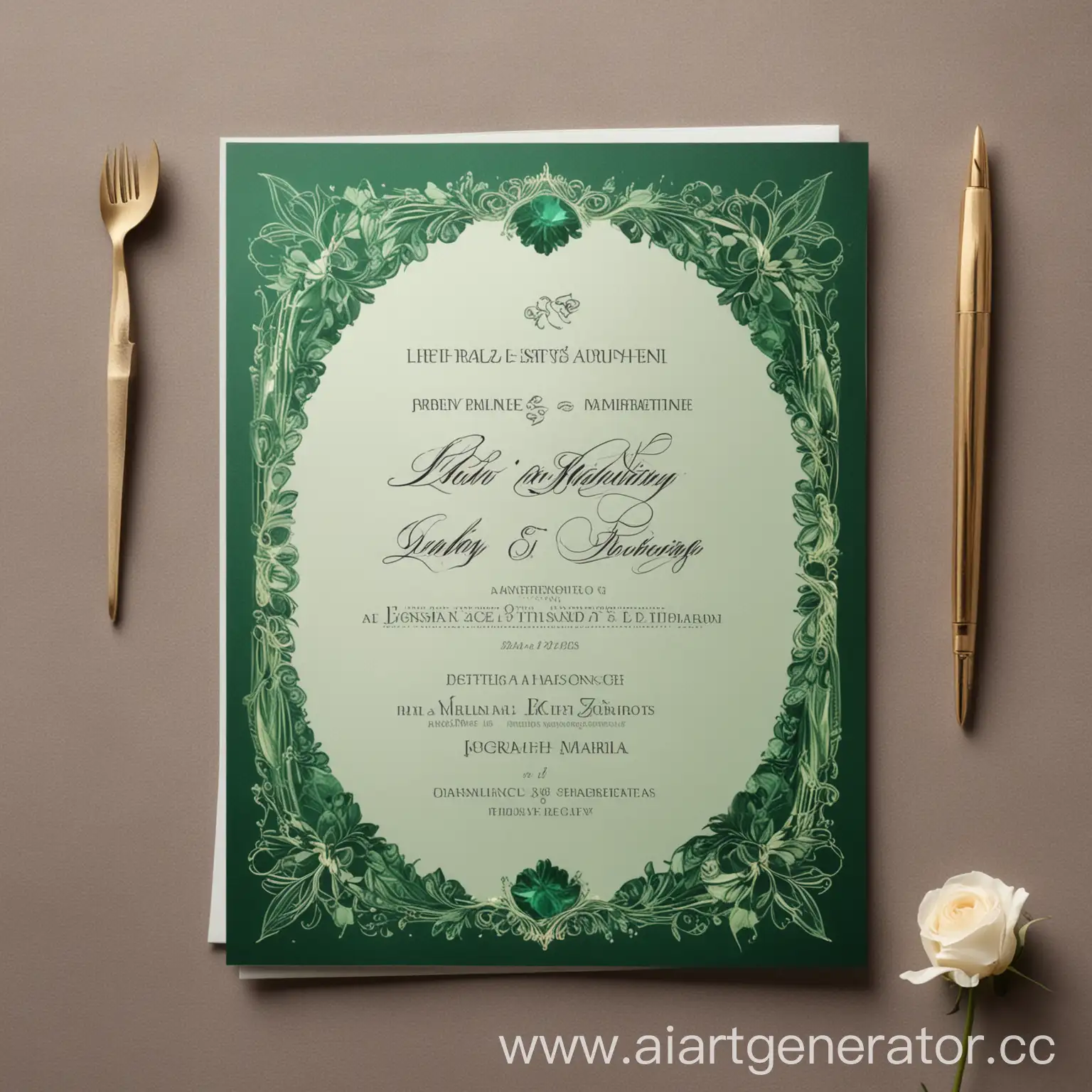 Emerald-Themed-Wedding-Invitation-with-Digital-Art