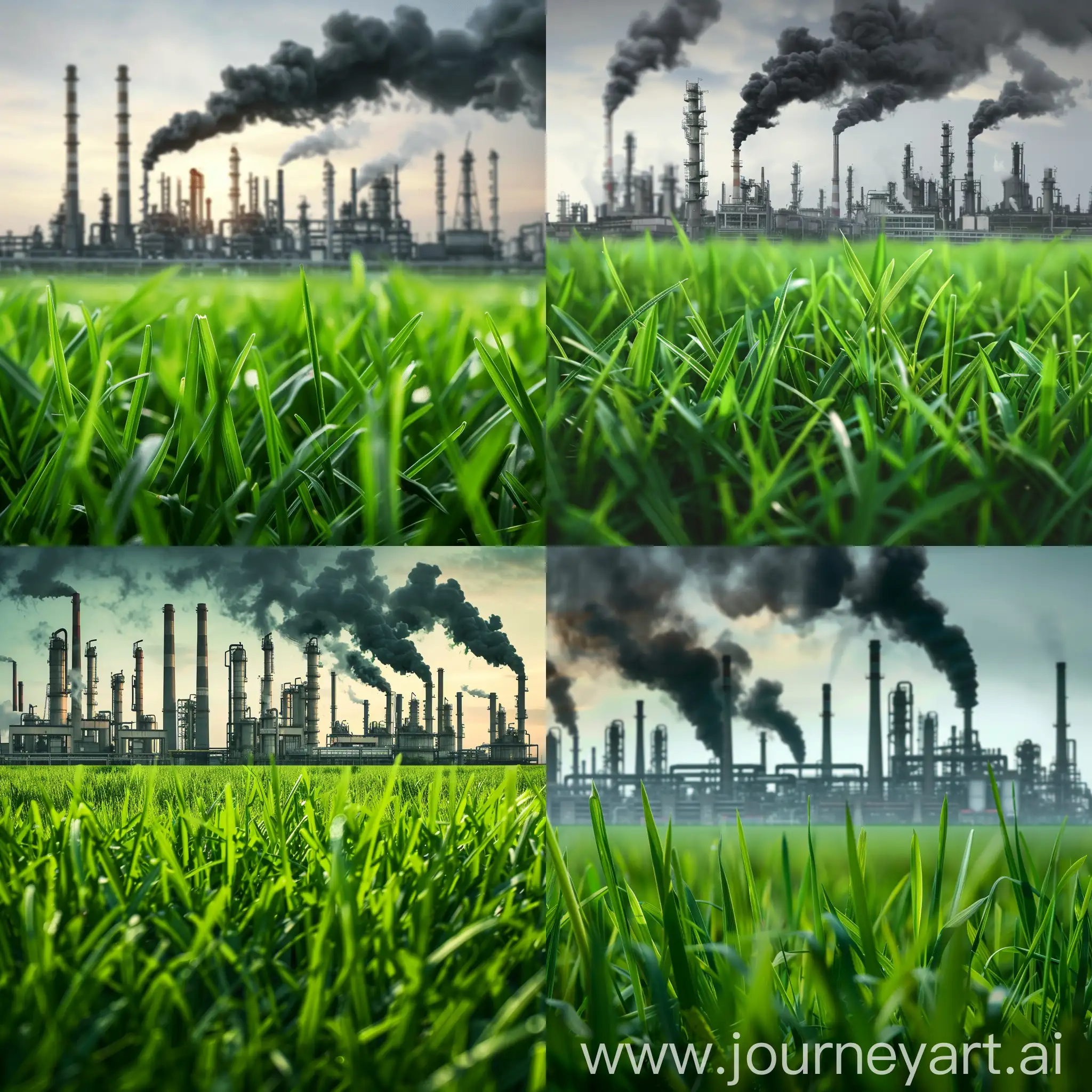 Pollution-from-Industrial-Factories-Amidst-Green-Grass