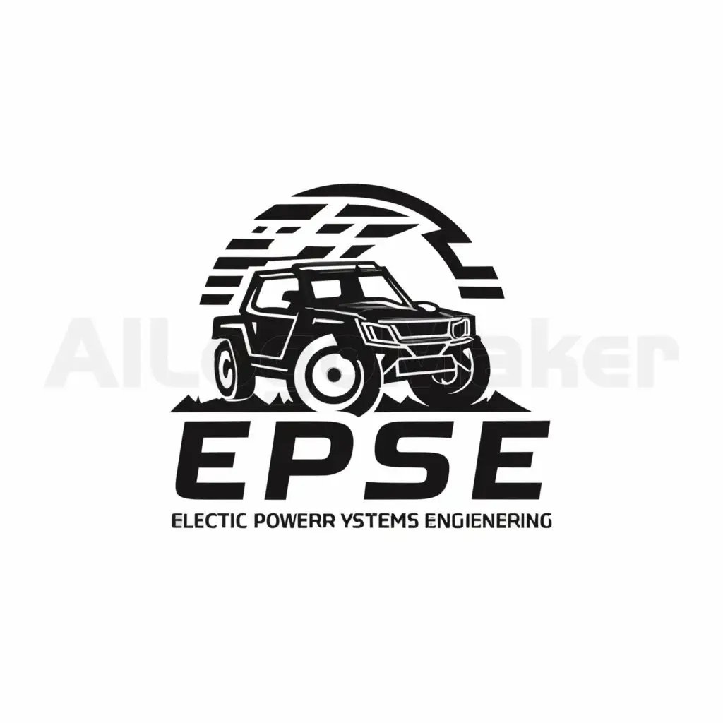 a logo design,with the text "Electric Powertrain Systems Engineering (EPSE) with Polaris off road vehicle", main symbol:Electric Powertrain Systems Engineering (EPSE) with Polaris Vehicle,complex,be used in Automotive industry,clear background