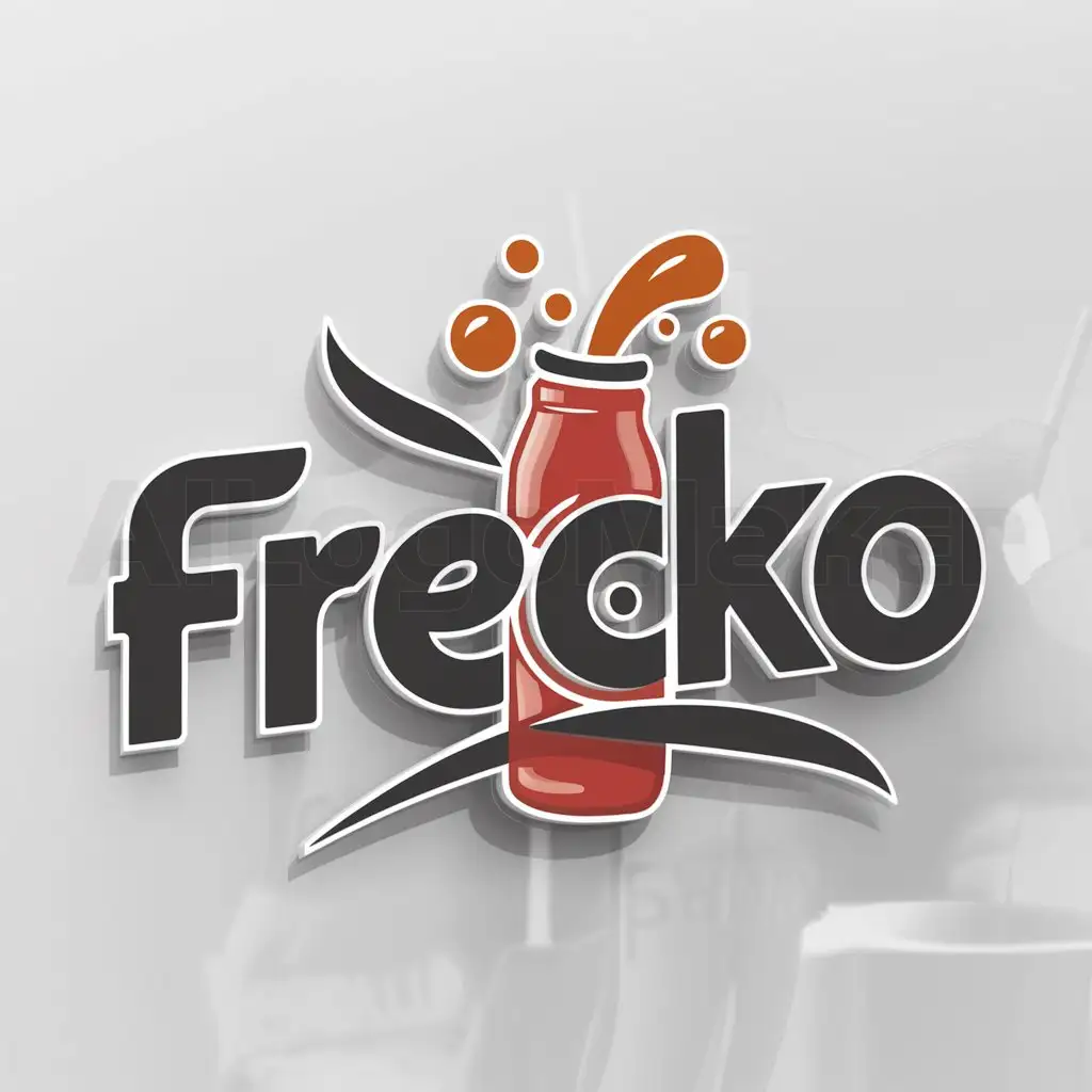 a logo design,with the text "Frecko", main symbol:drink soda,Moderate,be used in Others industry,clear background