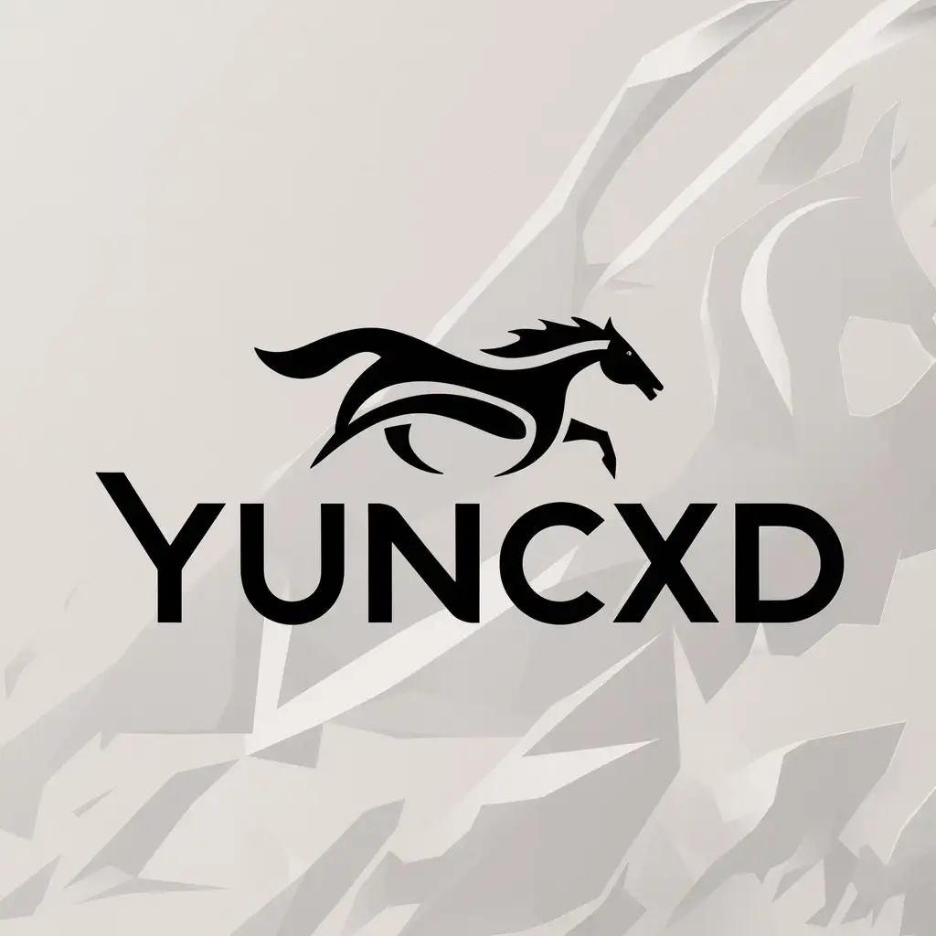 a logo design,with the text "yuncxd", main symbol:Yunduo horse dragon,Moderate,be used in Others industry,clear background
