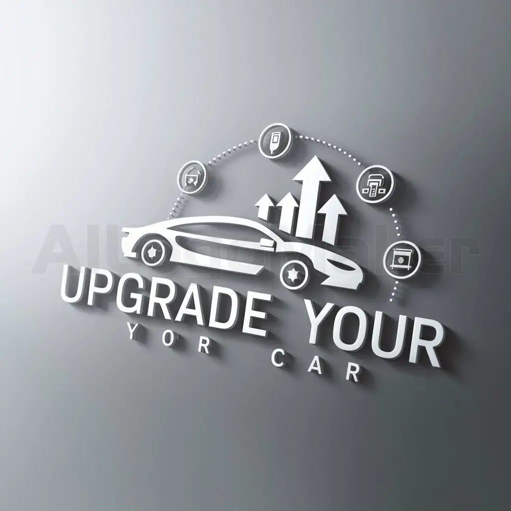 a logo design,with the text "Upgrade your car", main symbol:Upgrade your car
security
Music boxes
navigation systems,Moderate,be used in 2 industry,clear background