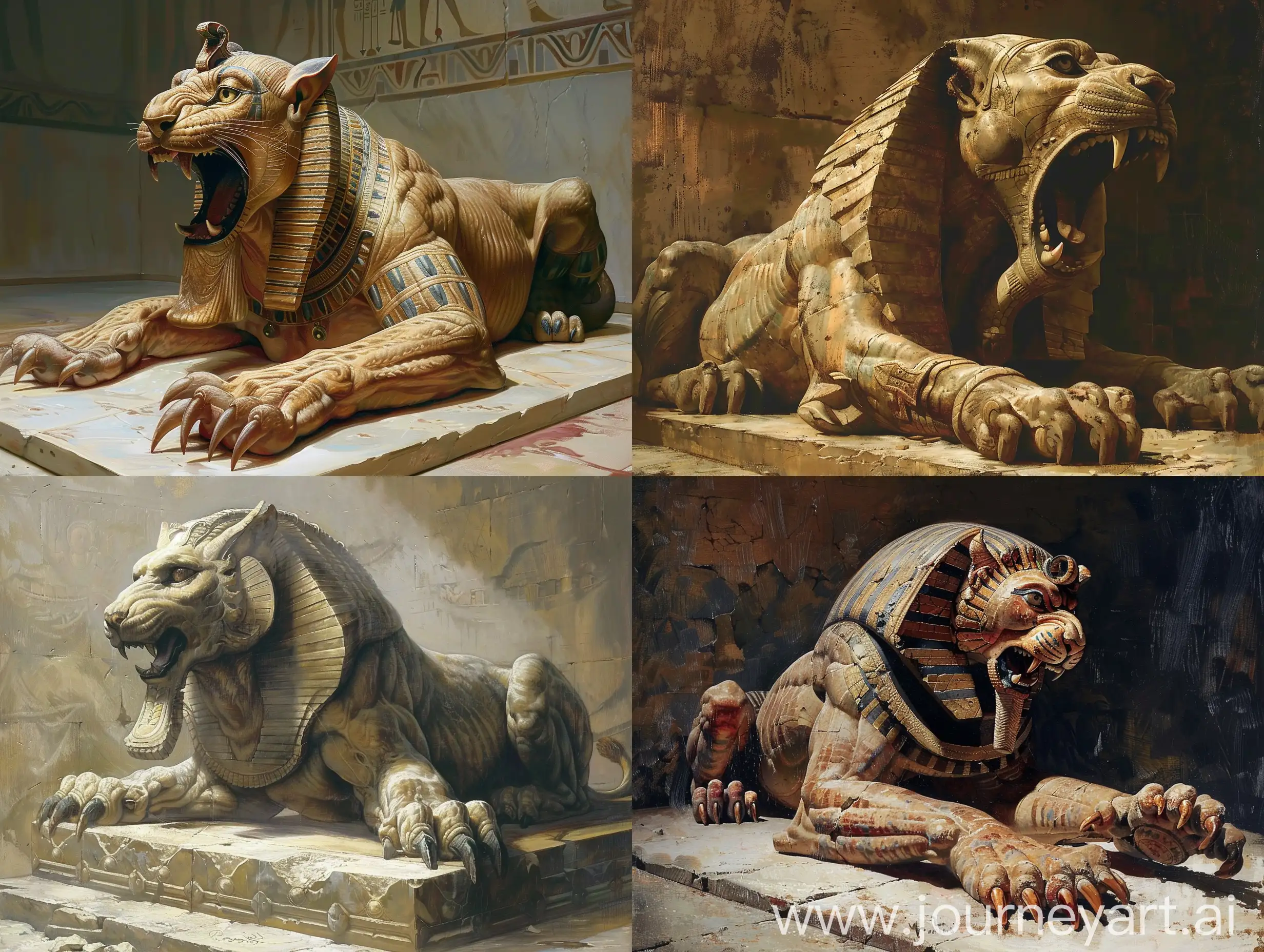Majestic-Sphinx-Statue-with-Extended-Claws