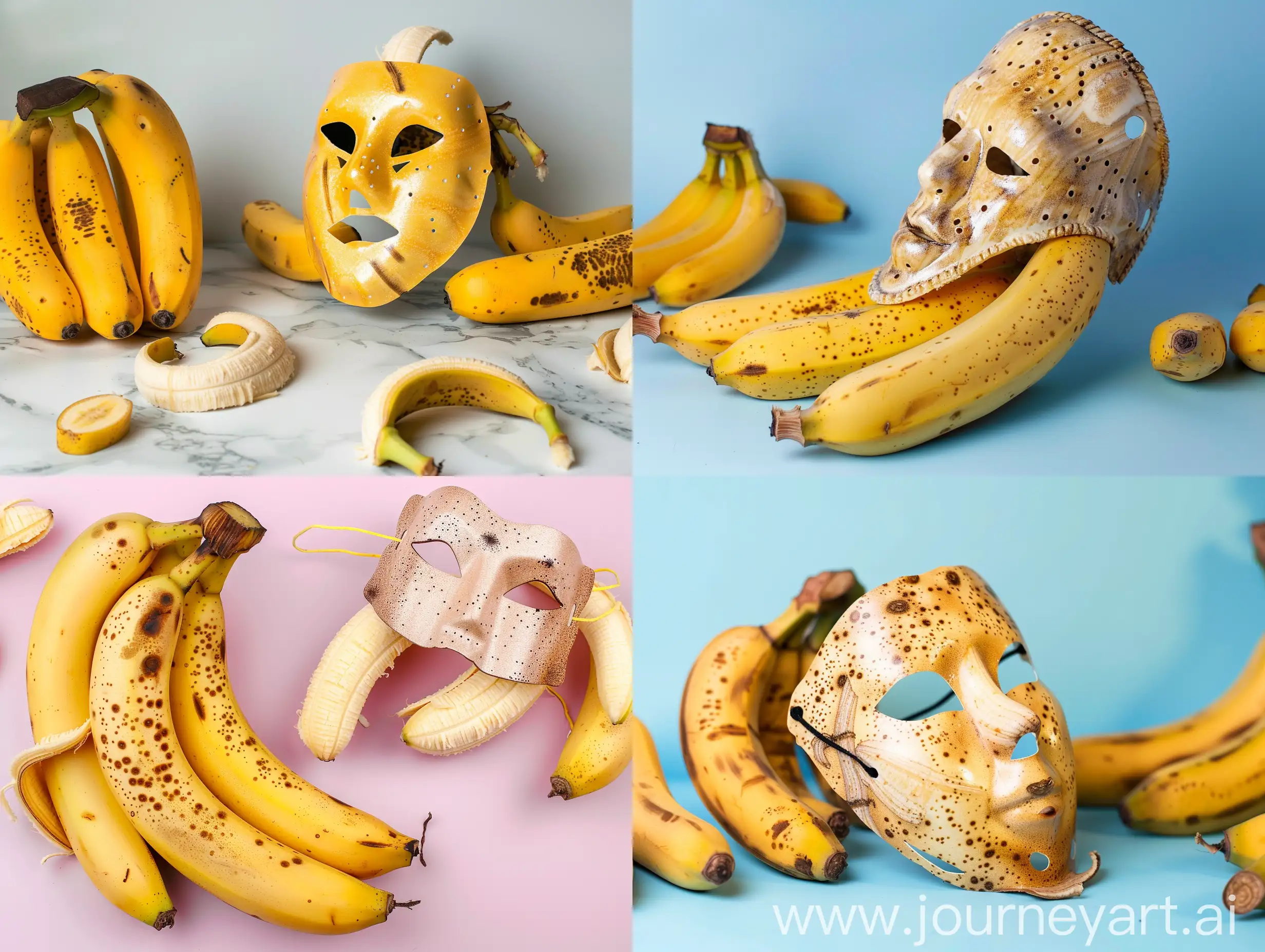 Real photo of banana mask with some bananas