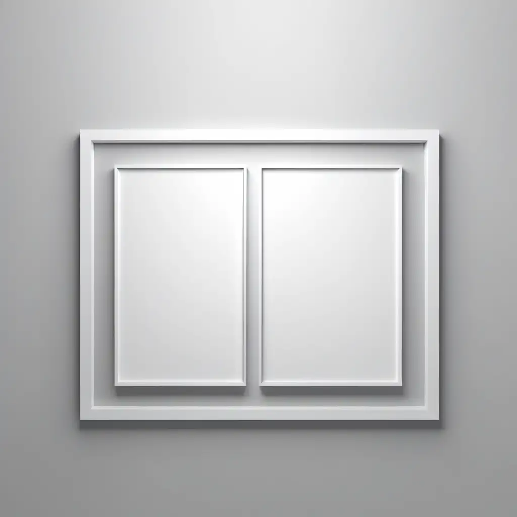 two white frames portrait with clean background 3d render
