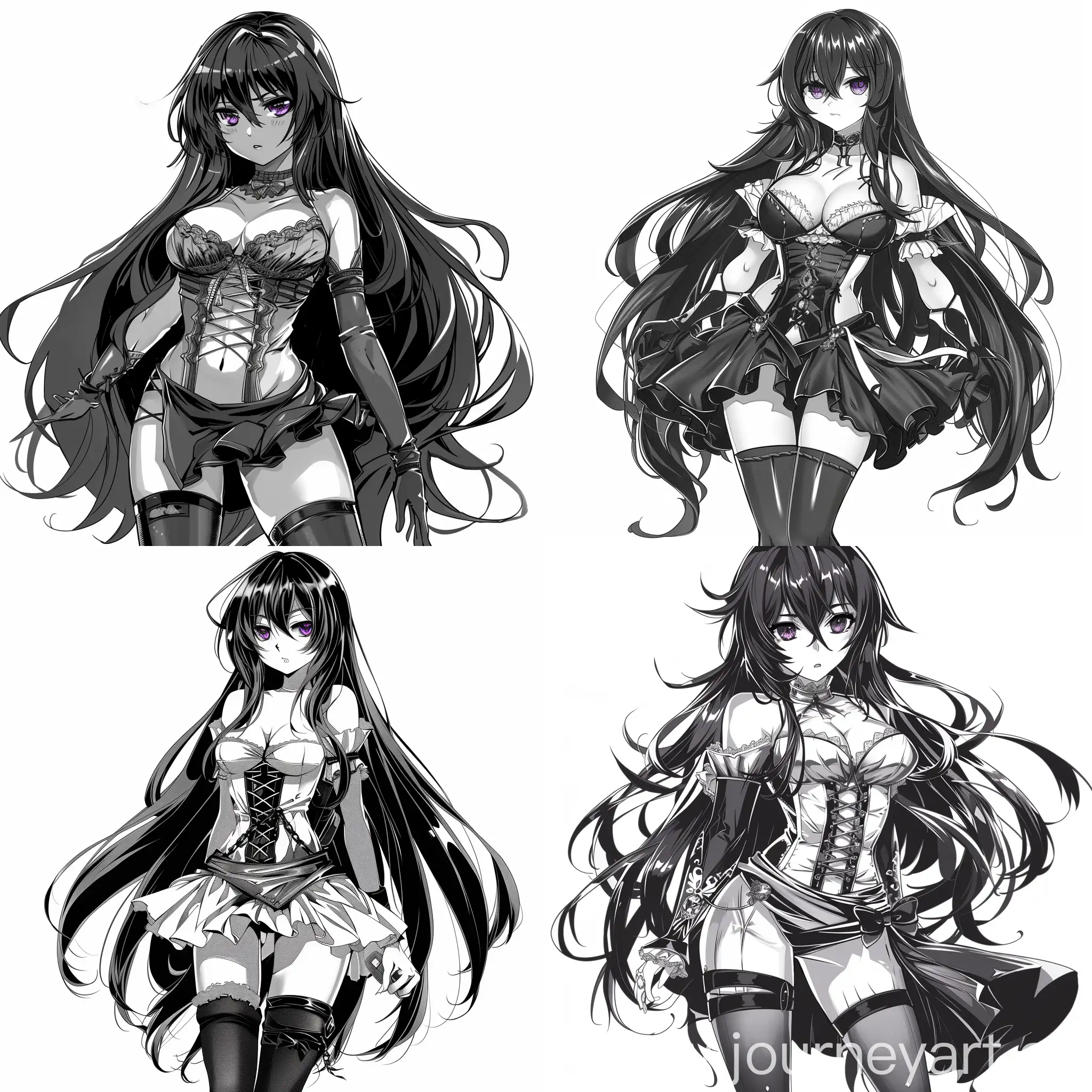 Elegant-Mangastyle-Warrior-Girl-in-Intricate-Black-and-White-Rendering