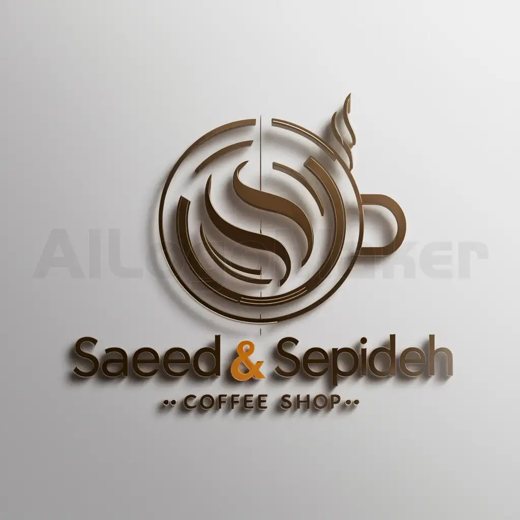 a logo design,with the text "Saeed & Sepideh", main symbol:A cup of coffee,complex,clear background