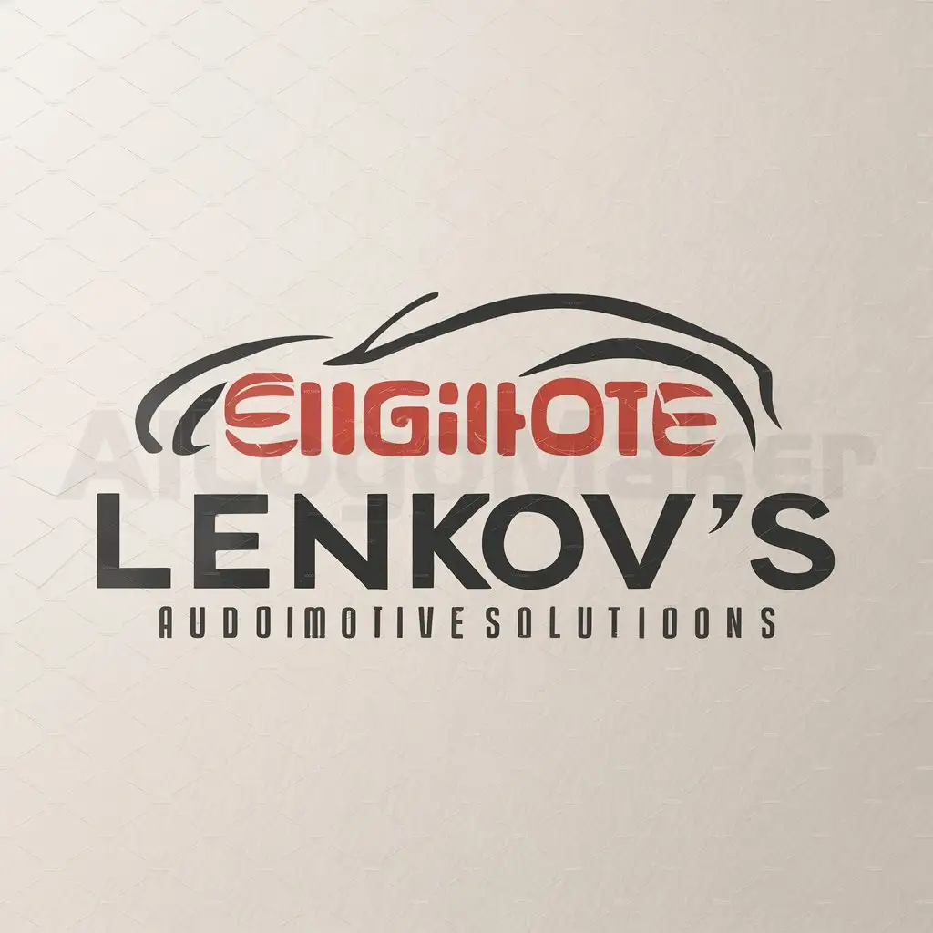 a logo design,with the text "Lenkov's Automotive Solutions", main symbol:Car and ECU parts,Moderate,be used in Automotive industry,clear background