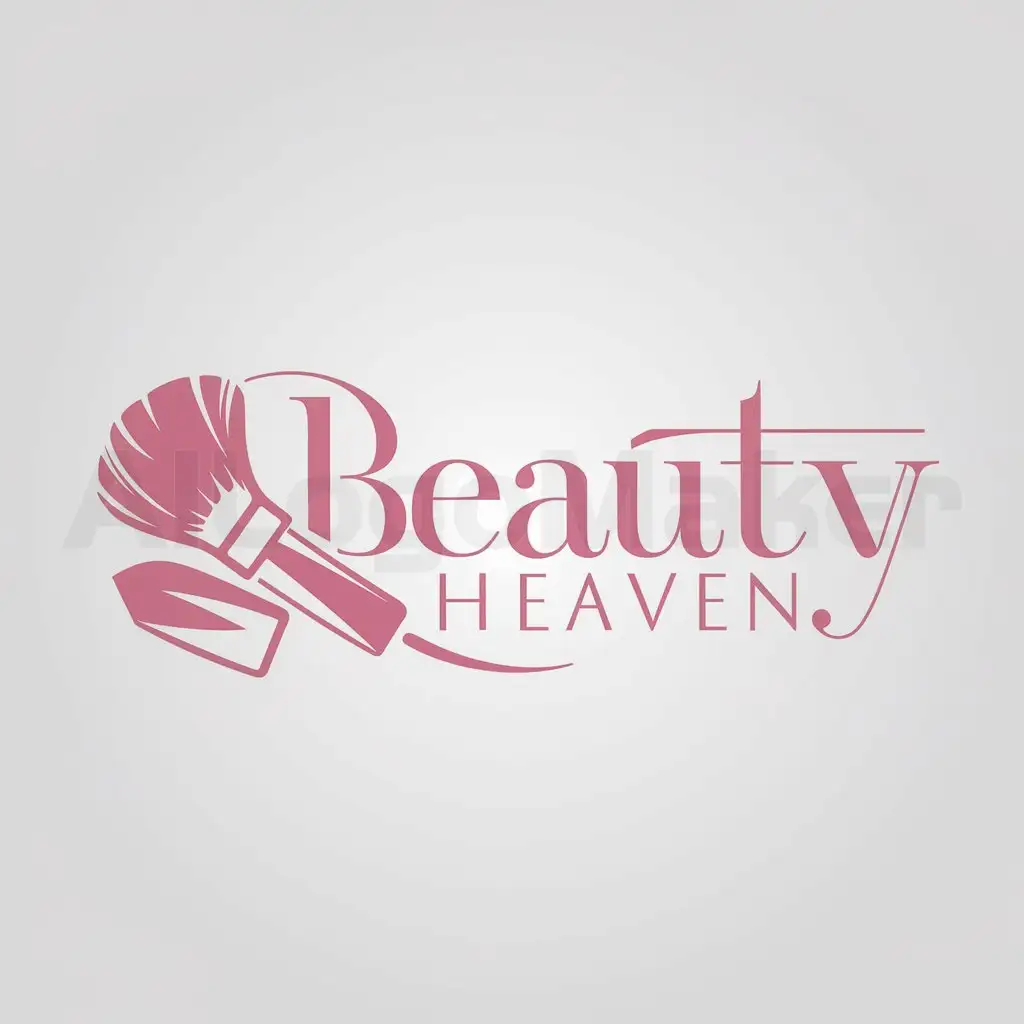 a logo design,with the text "Beauty Heaven", main symbol:cosmetics and beauty logo with pink color,Moderate,clear background