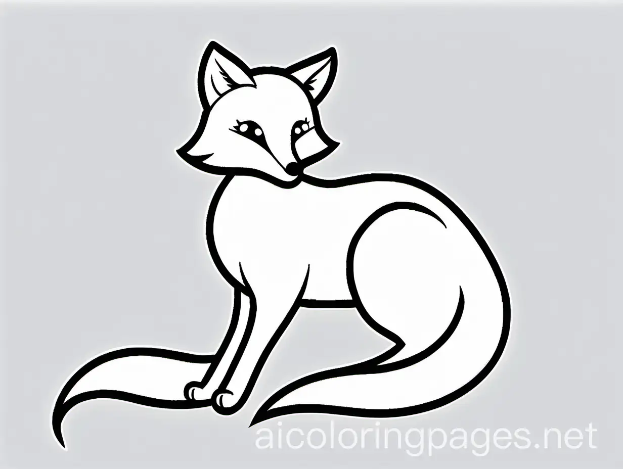 Simple-Fox-Coloring-Page-for-Kids-Black-and-White-Line-Art