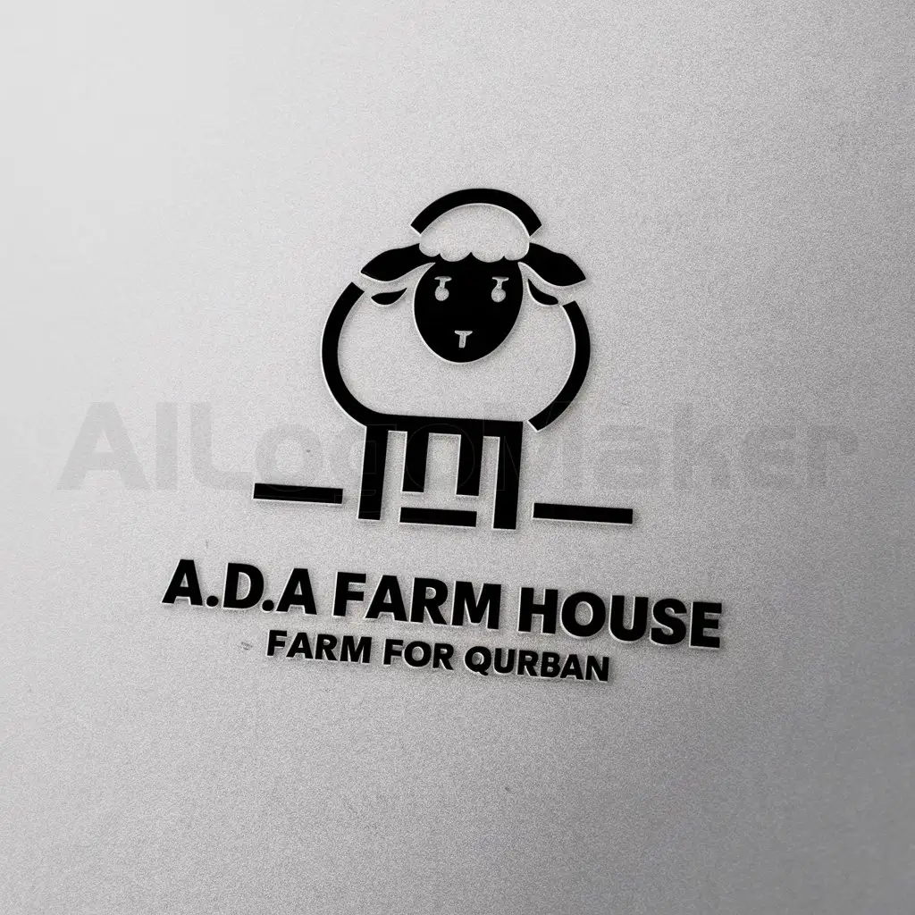 a logo design,with the text "A.D.A Farm House", main symbol:A sheep and farm for qurban,Moderate,be used in Animals Pets industry,clear background