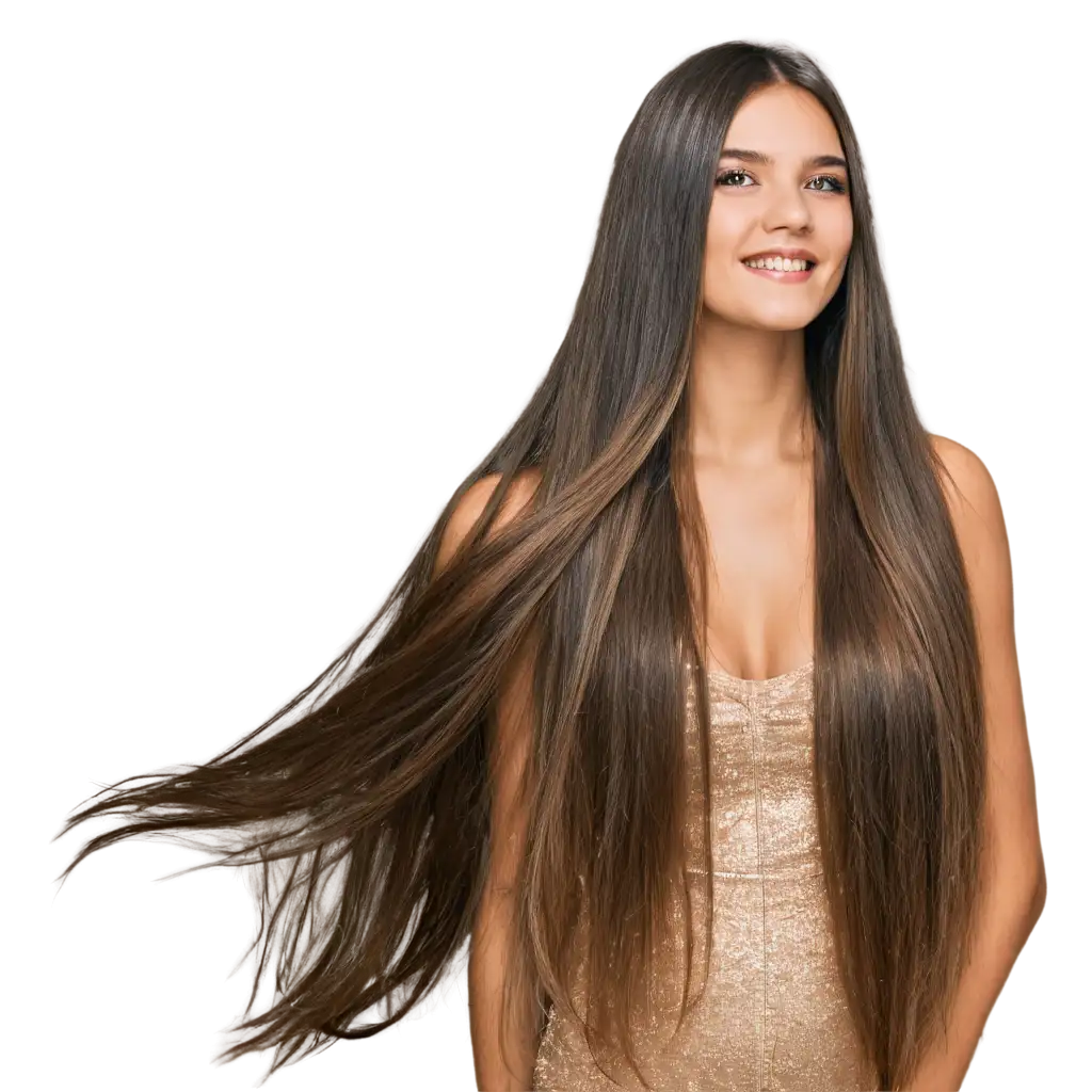 girl with shining long hair