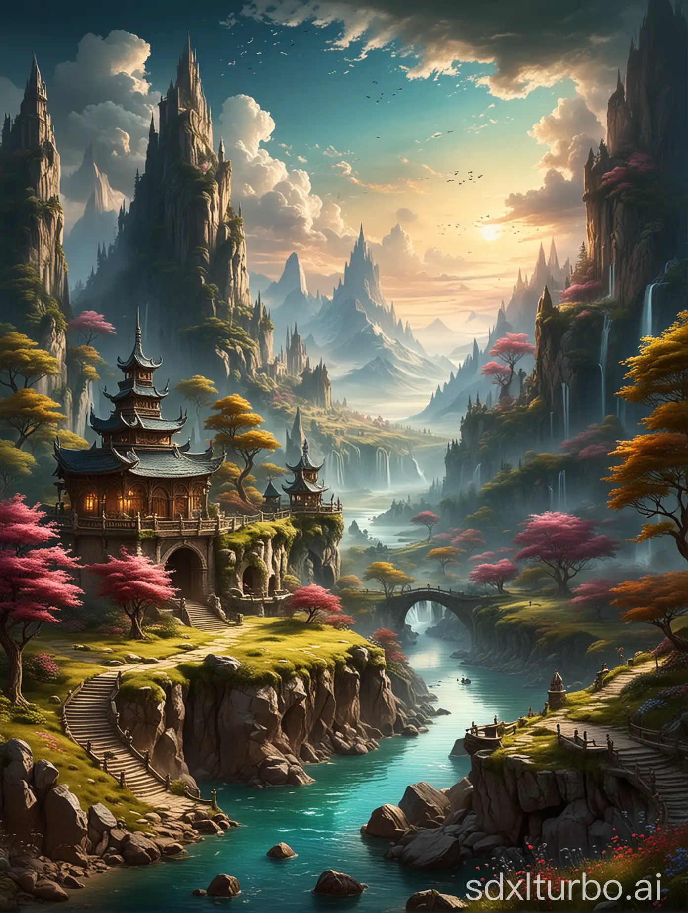 Enchanting-Fantasy-Landscape-with-Majestic-Castle-and-Ethereal-Creatures