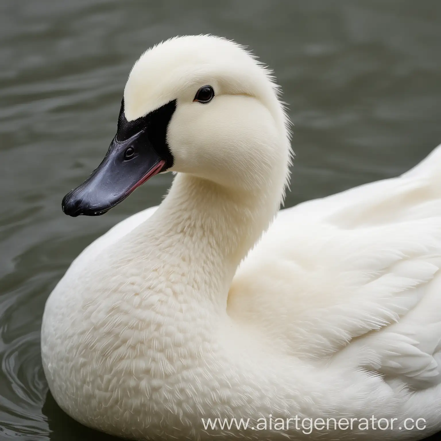 White-Duck-with-Black-Beak-in-Natural-Habitat