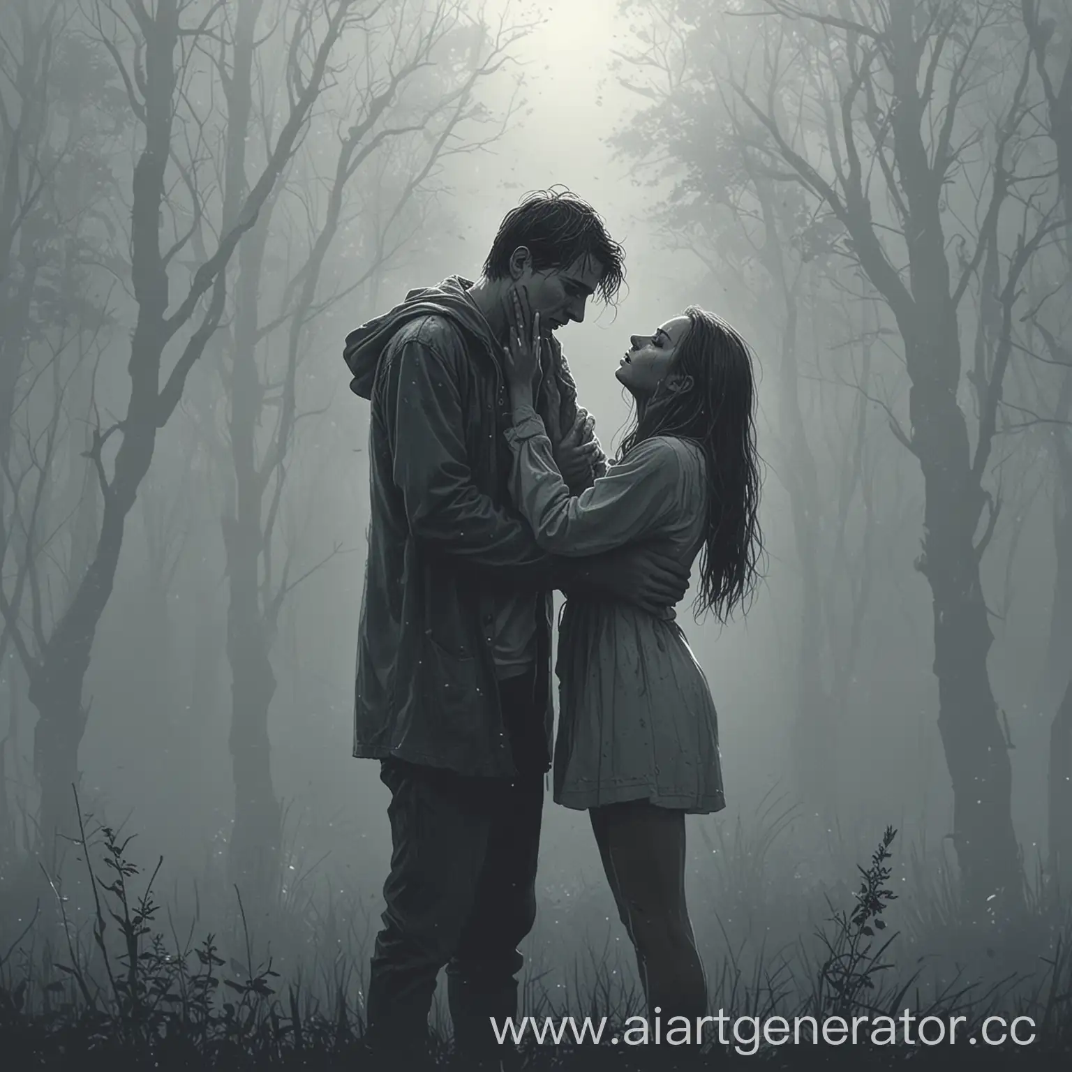 Grieving-Man-Cries-Over-Lost-Love-in-Misty-Setting