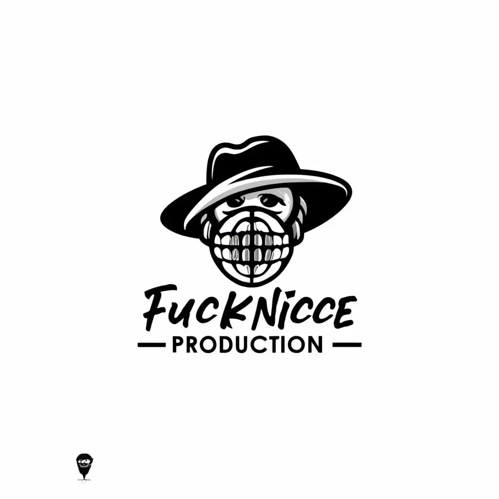 a logo design,with the text "fucknice production", main symbol:panama and microphone money,complex,clear background