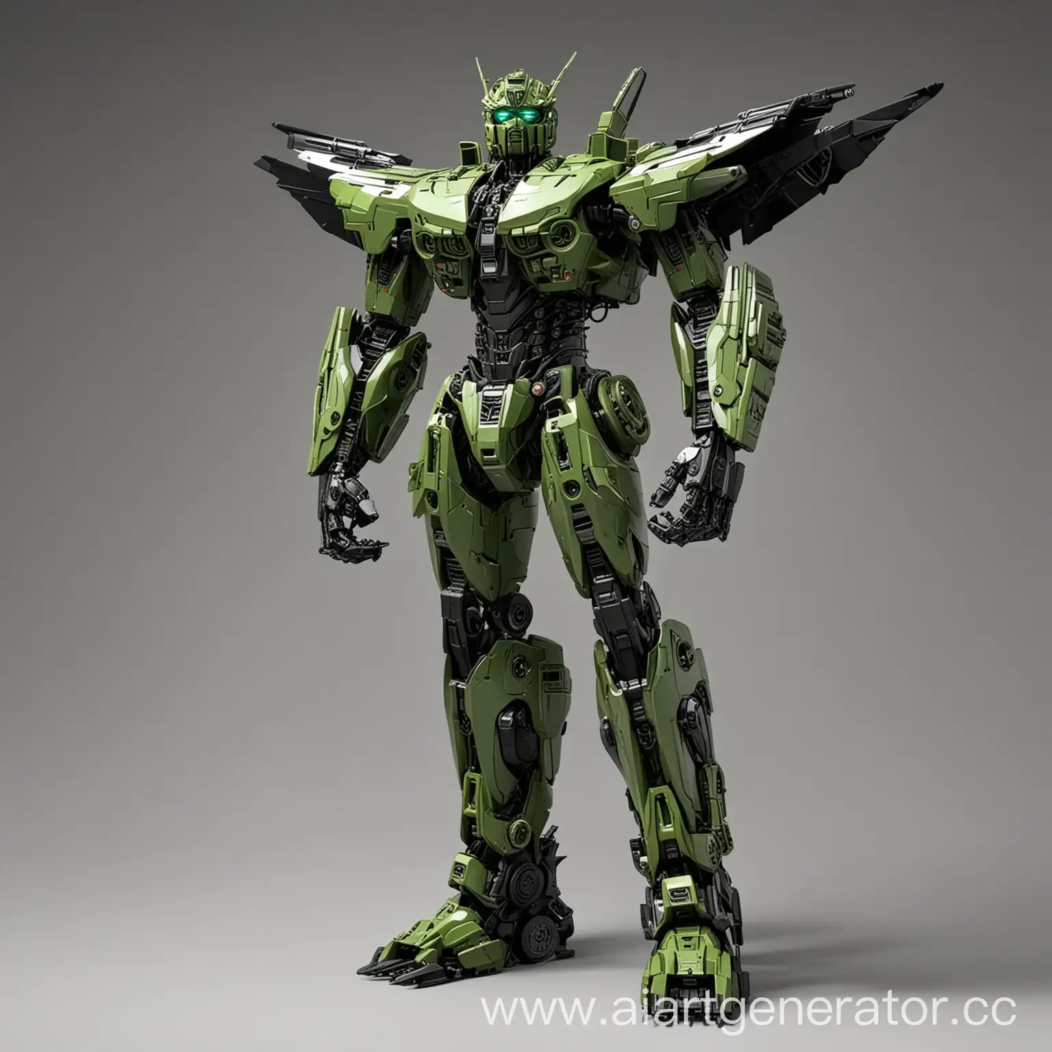 Futuristic-Green-Transformer-Robot-with-Helicopter-Blades