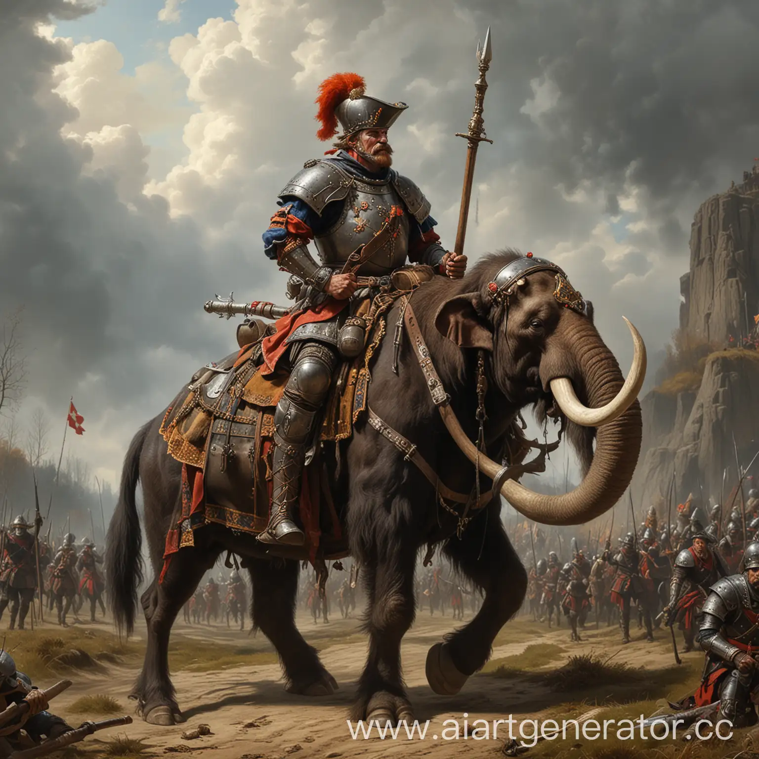 Landsknecht-Warrior-Riding-a-Mammoth