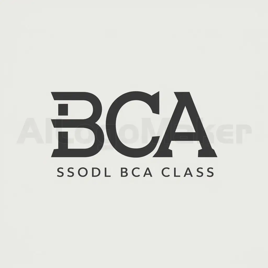 a logo design,with the text "SSODL BCA Class", main symbol:BCA,Moderate,clear background