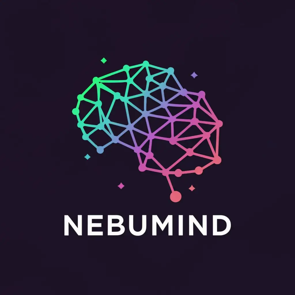 a logo design,with the text "NebuMind", main symbol:Combining elements of the nebula (representing dreams) with the silhouette of a brain, this logo evokes a sense of mystery and innovation.,Moderate,be used in health industry,clear background